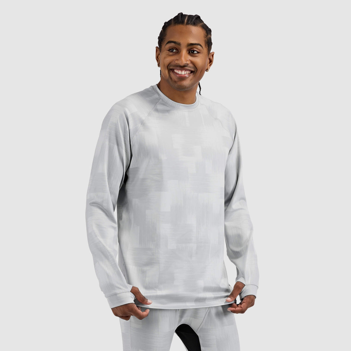 Men's Summit Base Layer Crewneck BlackStrap #color_tractical ash