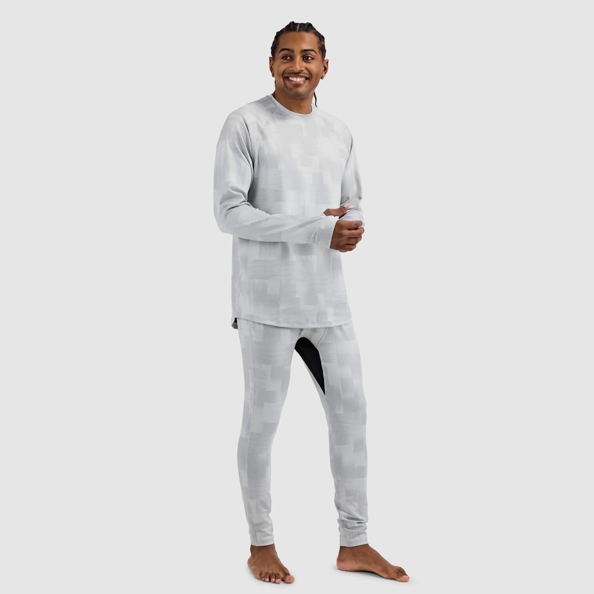 Men's Summit Base Layer Crewneck BlackStrap #color_tractical ash