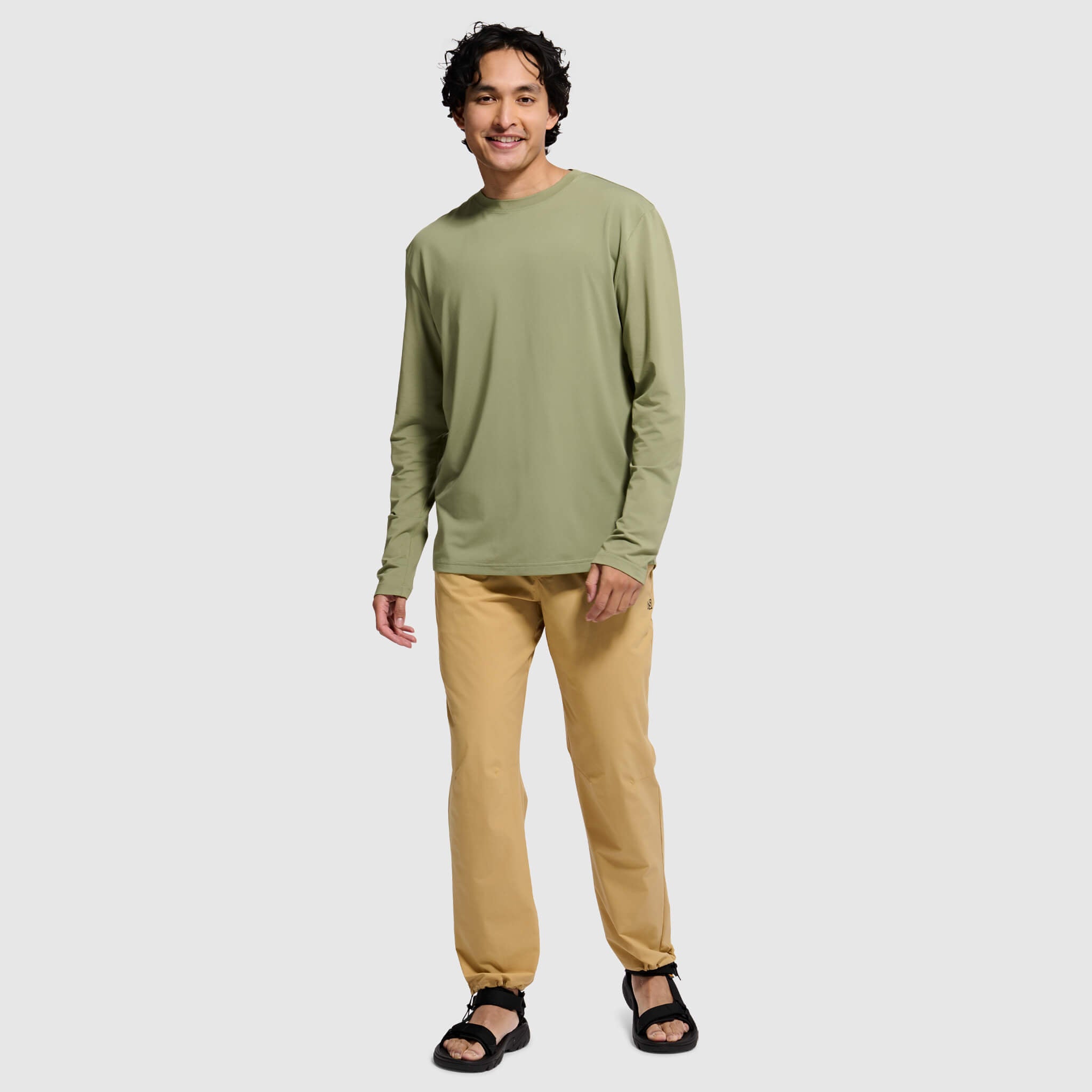Men's Voyage Crew Long Sleeve Shirt BlackStrap #color_sagebrush