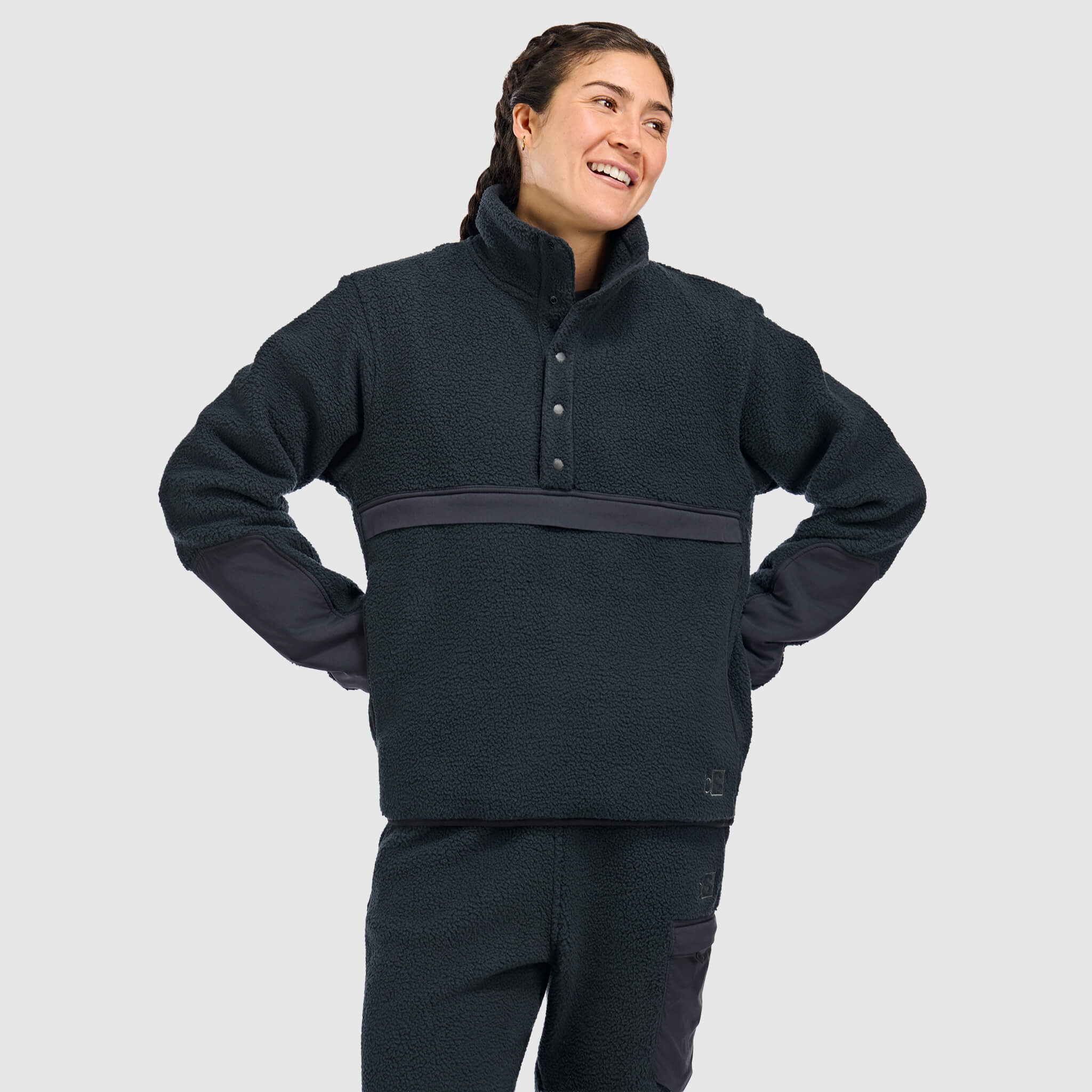 BlackStrap Women's Caldera Sherpa Fleece Half Snap Pullover #color_black