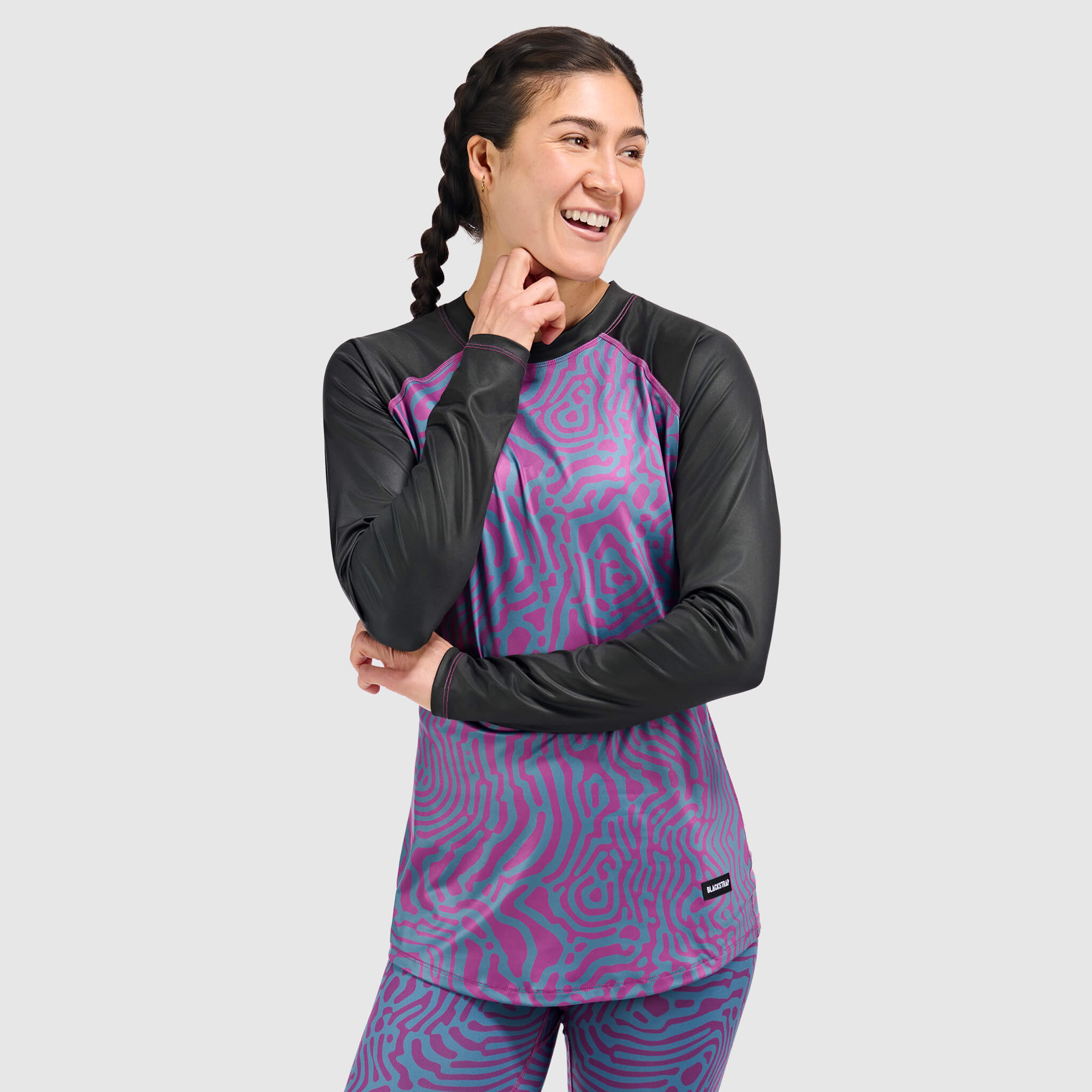 BlackStrap Women's Skyliner Baselayer Crewneck Long Sleeve #color_inprint currant