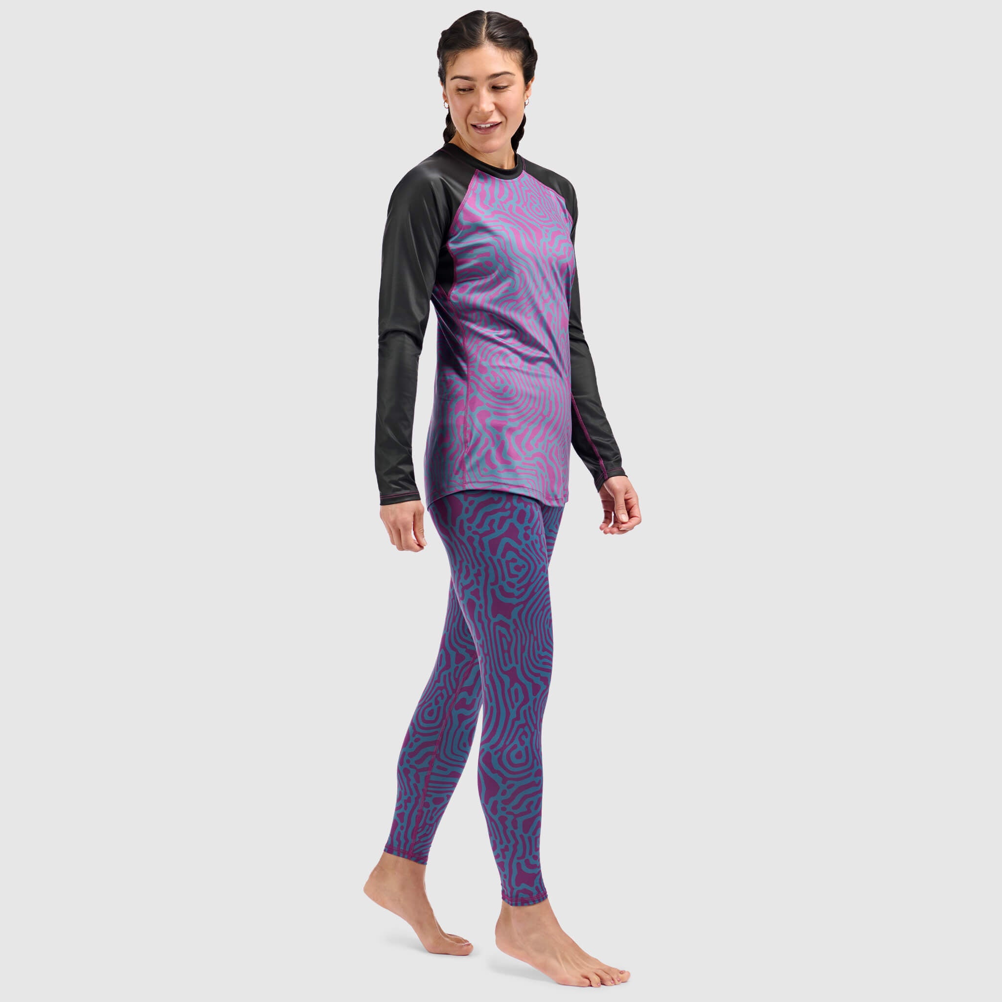BlackStrap Women's Skyliner Baselayer Crewneck Long Sleeve #color_inprint currant