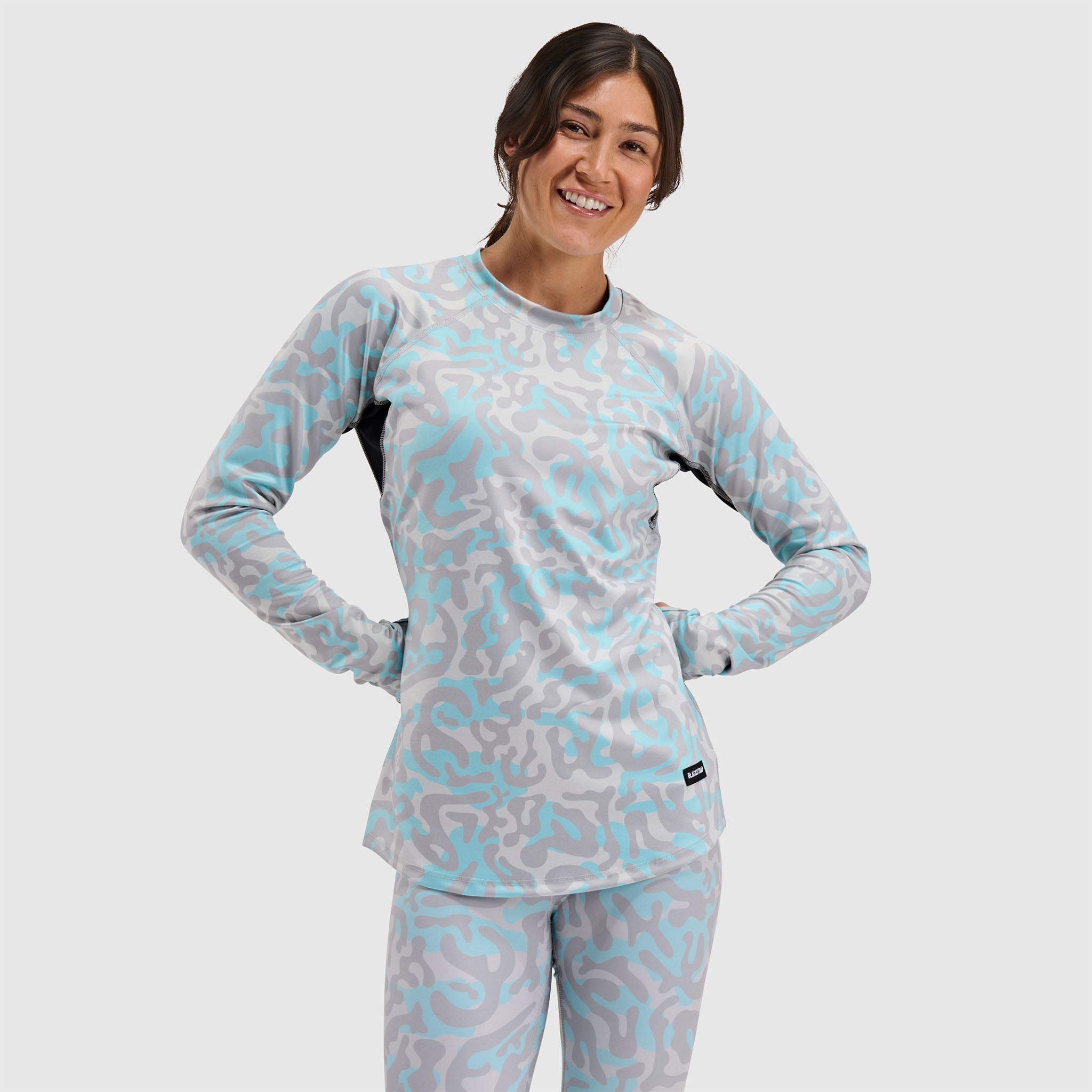 BlackStrap Women's Summit Baselayer Crewneck Long Sleeve #color_animo-ash