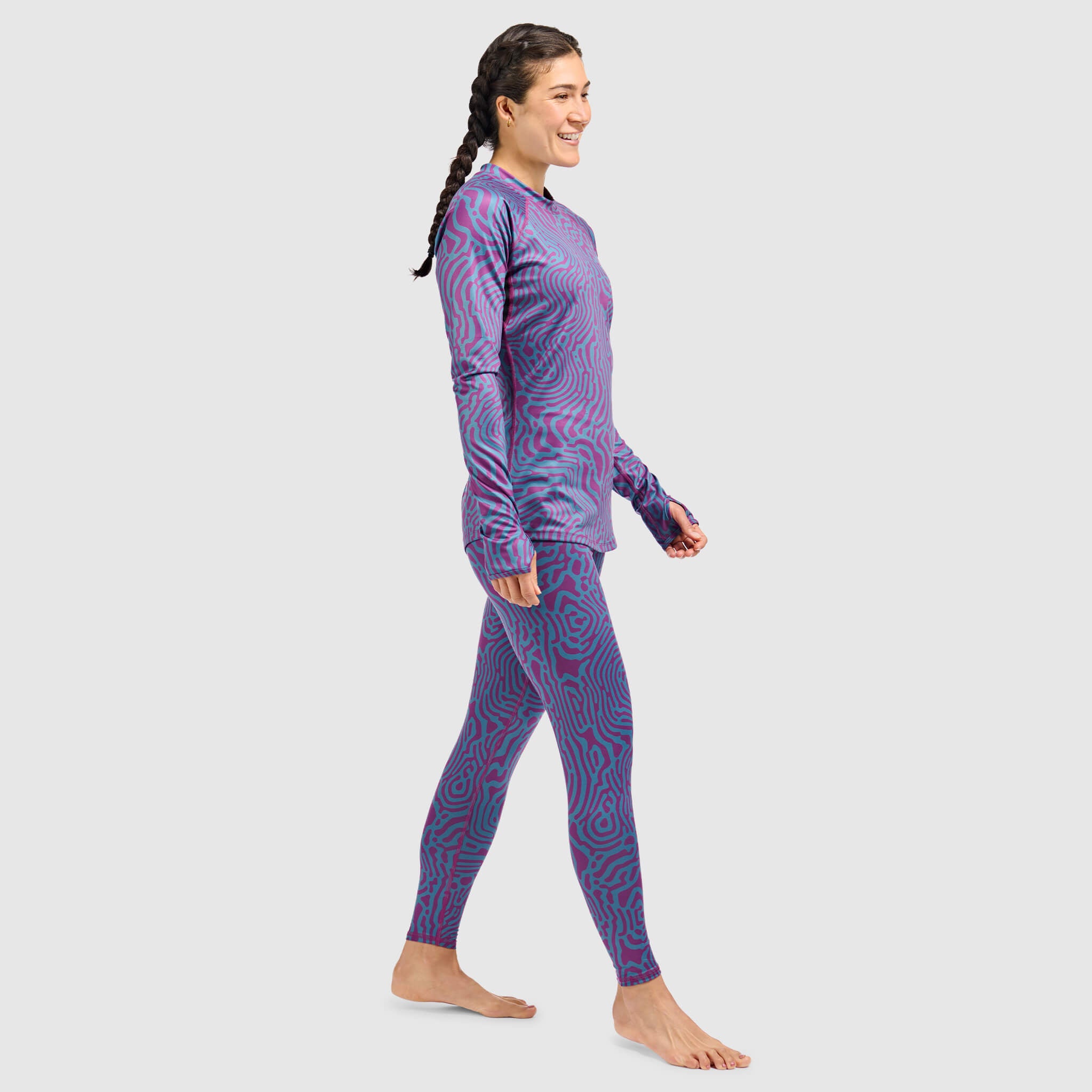 BlackStrap Women's Summit Baselayer Crewneck Long Sleeve #color_inprint-currant