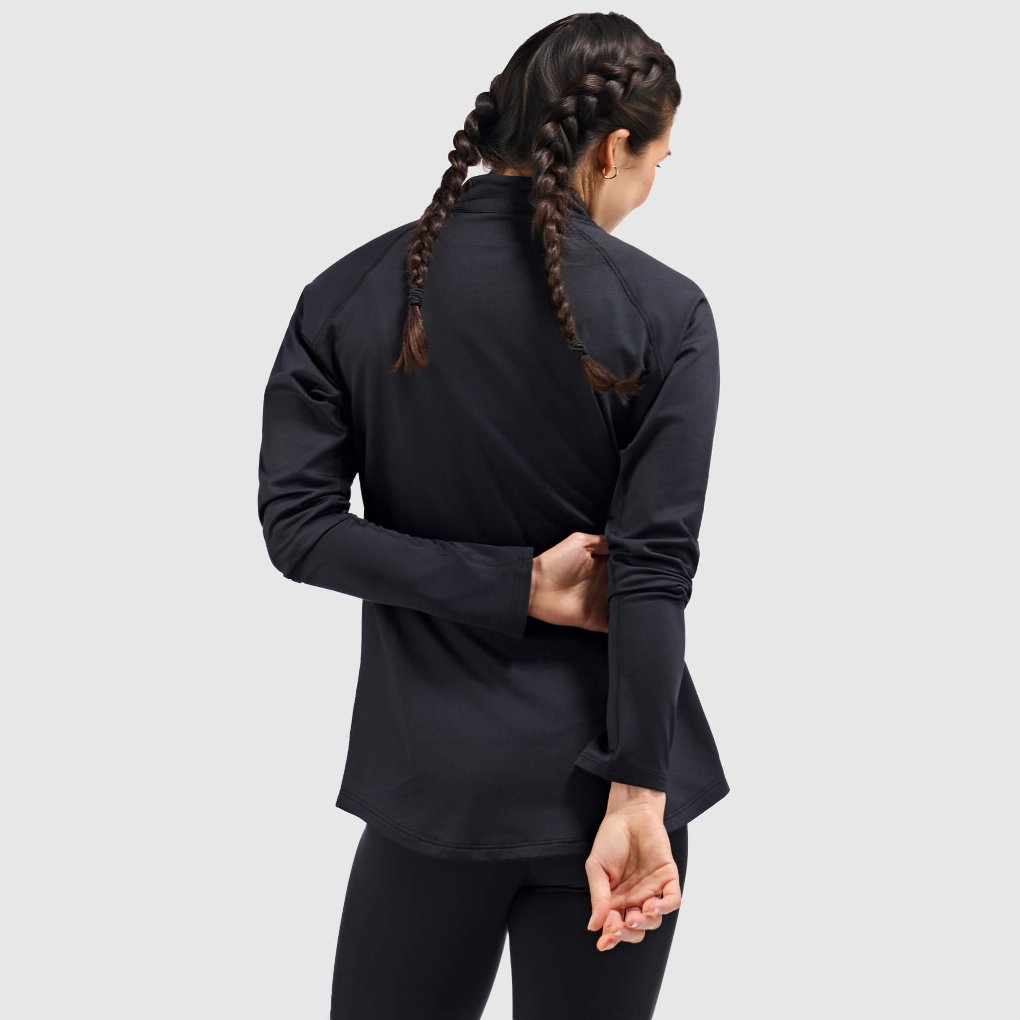 BlackStrap Womens Quarter Zip crewneck base layer top #color_black