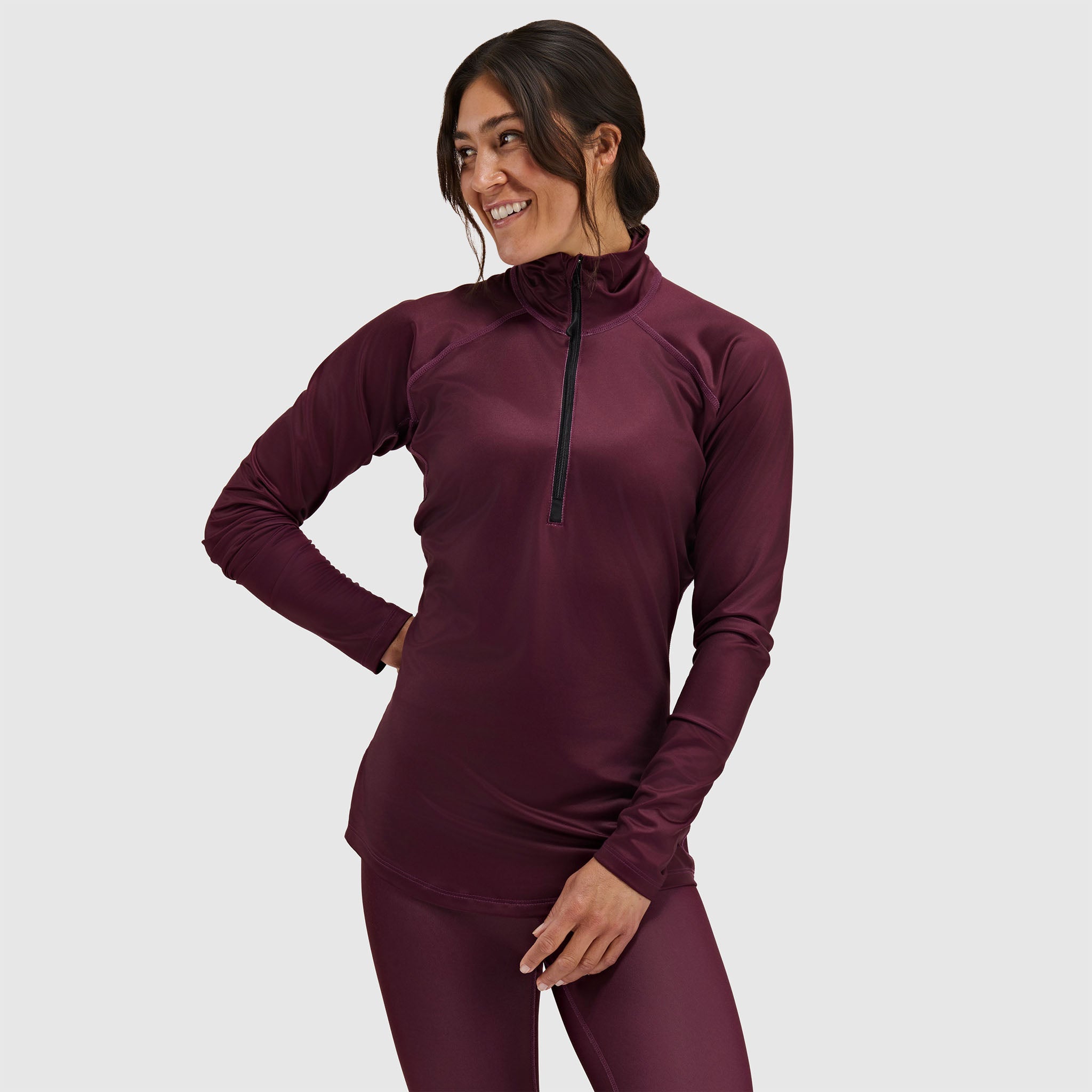 BlackStrap Womens Quarter Zip Hoodie #color_cherry