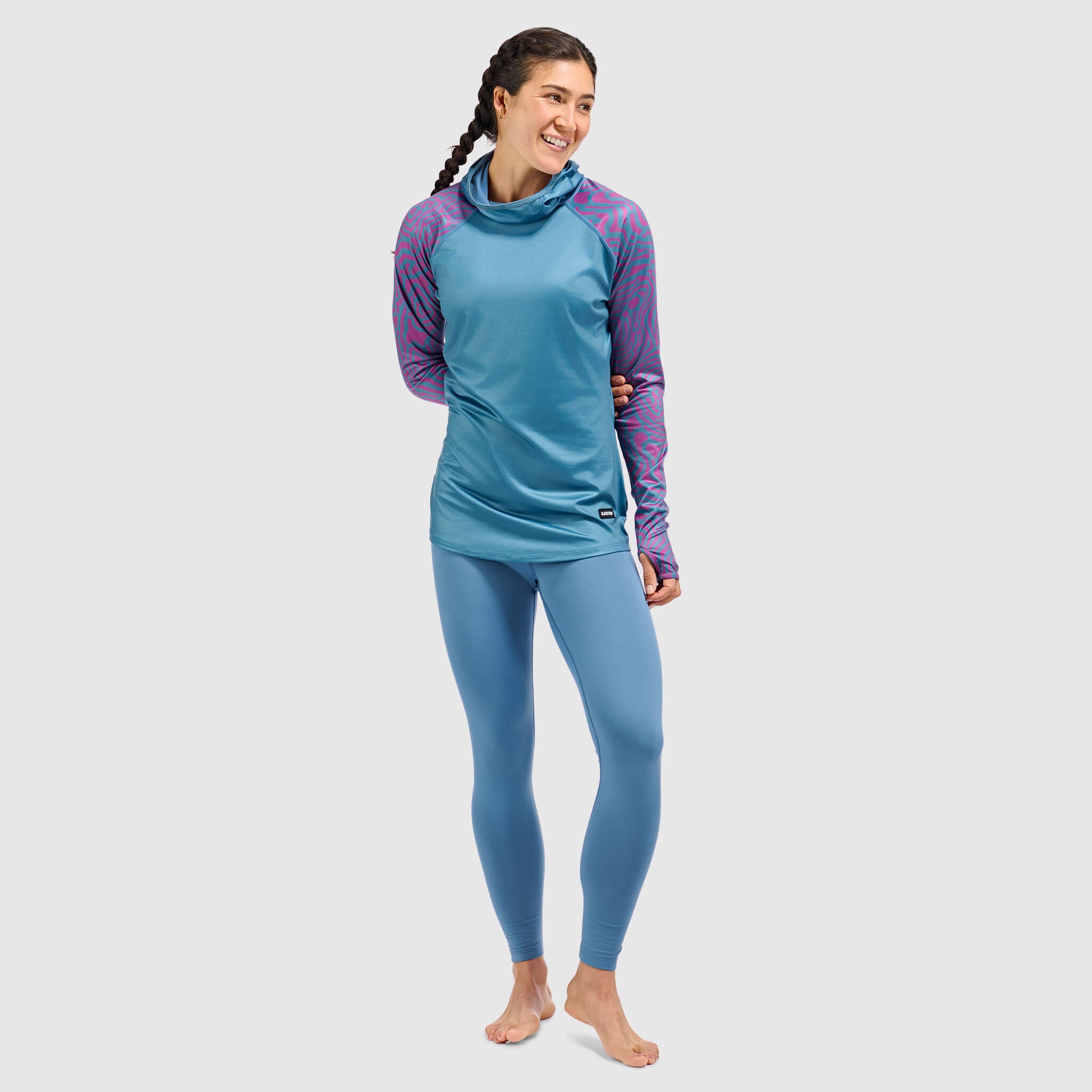 BlackStrap Women's Vista Baselayer Hoodie #color_inprint-currant