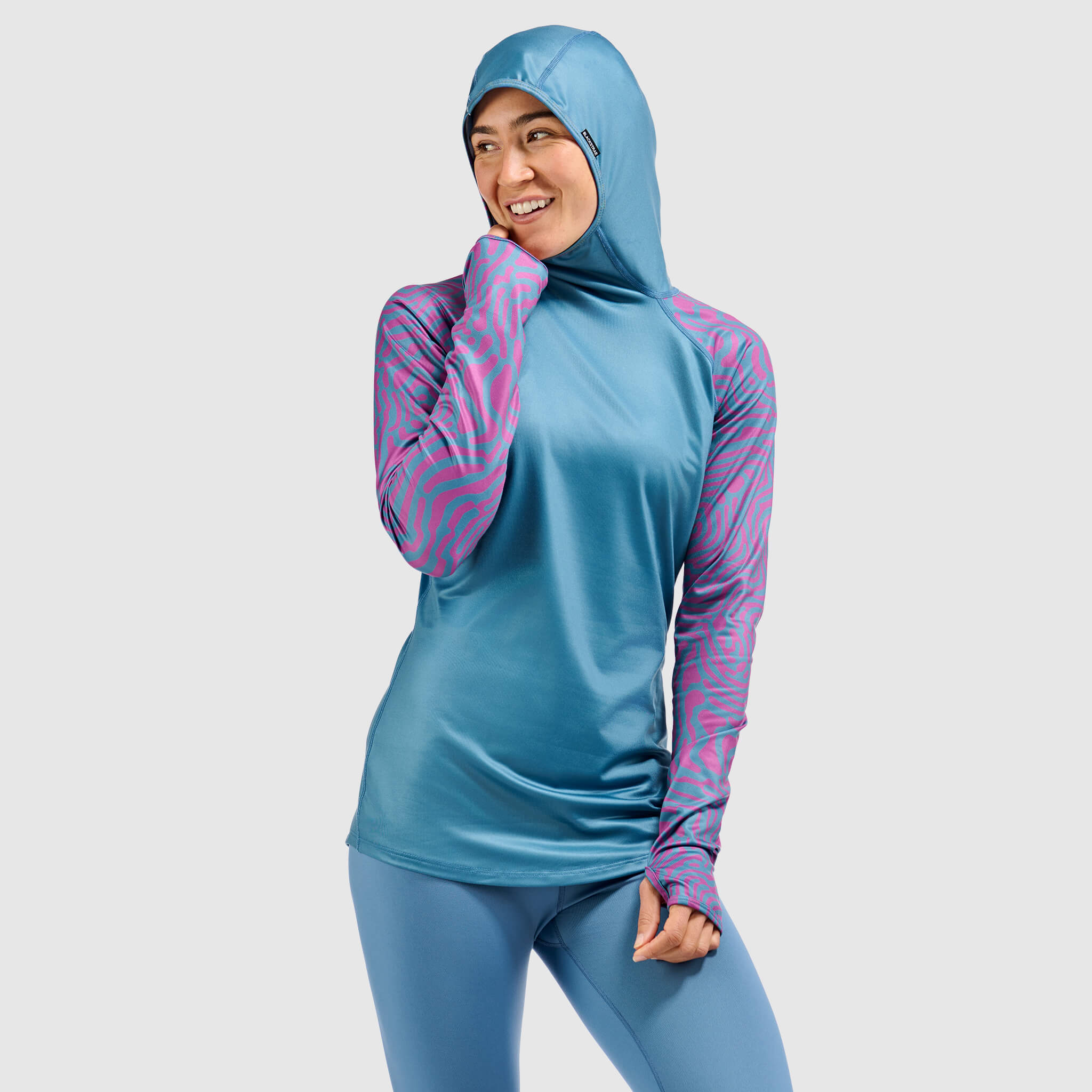 BlackStrap Women's Vista Baselayer Hoodie #color_inprint-currant