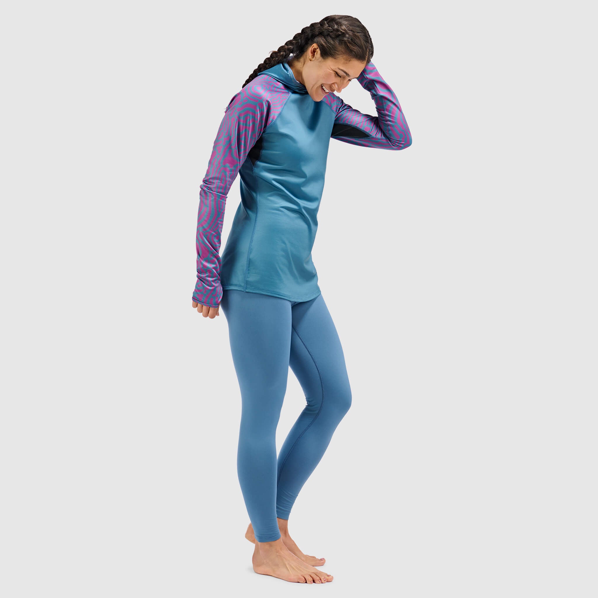BlackStrap Women's Vista Baselayer Hoodie #color_inprint-currant