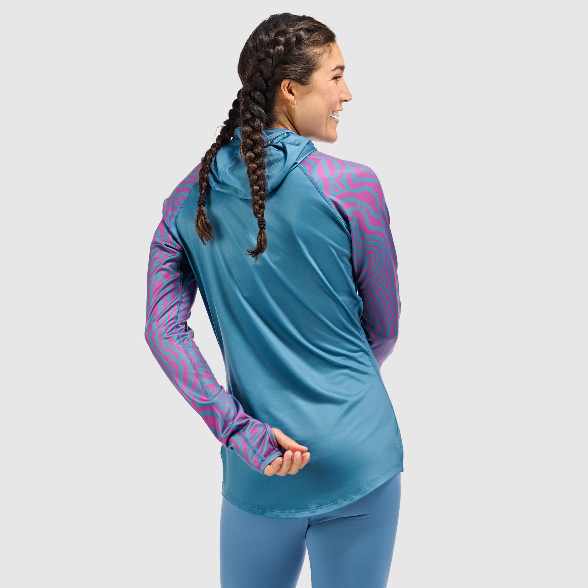 BlackStrap Women's Vista Baselayer Hoodie #color_inprint-currant