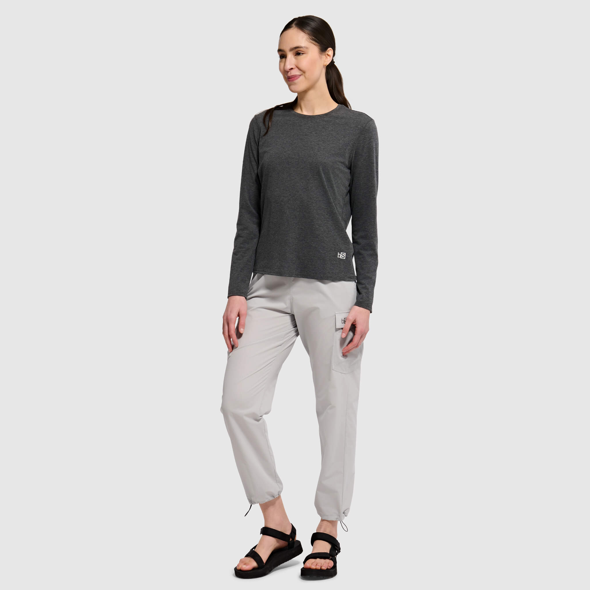 Women's BlackStrap Aspect Crewneck Long Sleeve Shirt #color_black