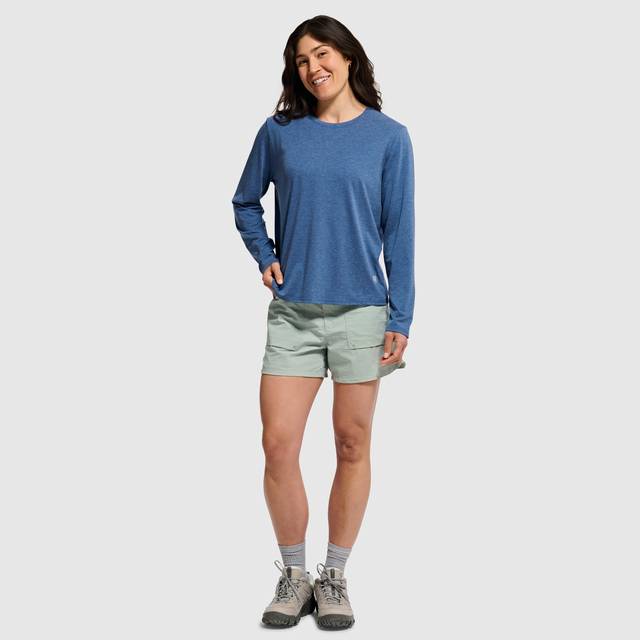 Women's BlackStrap Aspect Crewneck Long Sleeve Shirt #color_deschutes