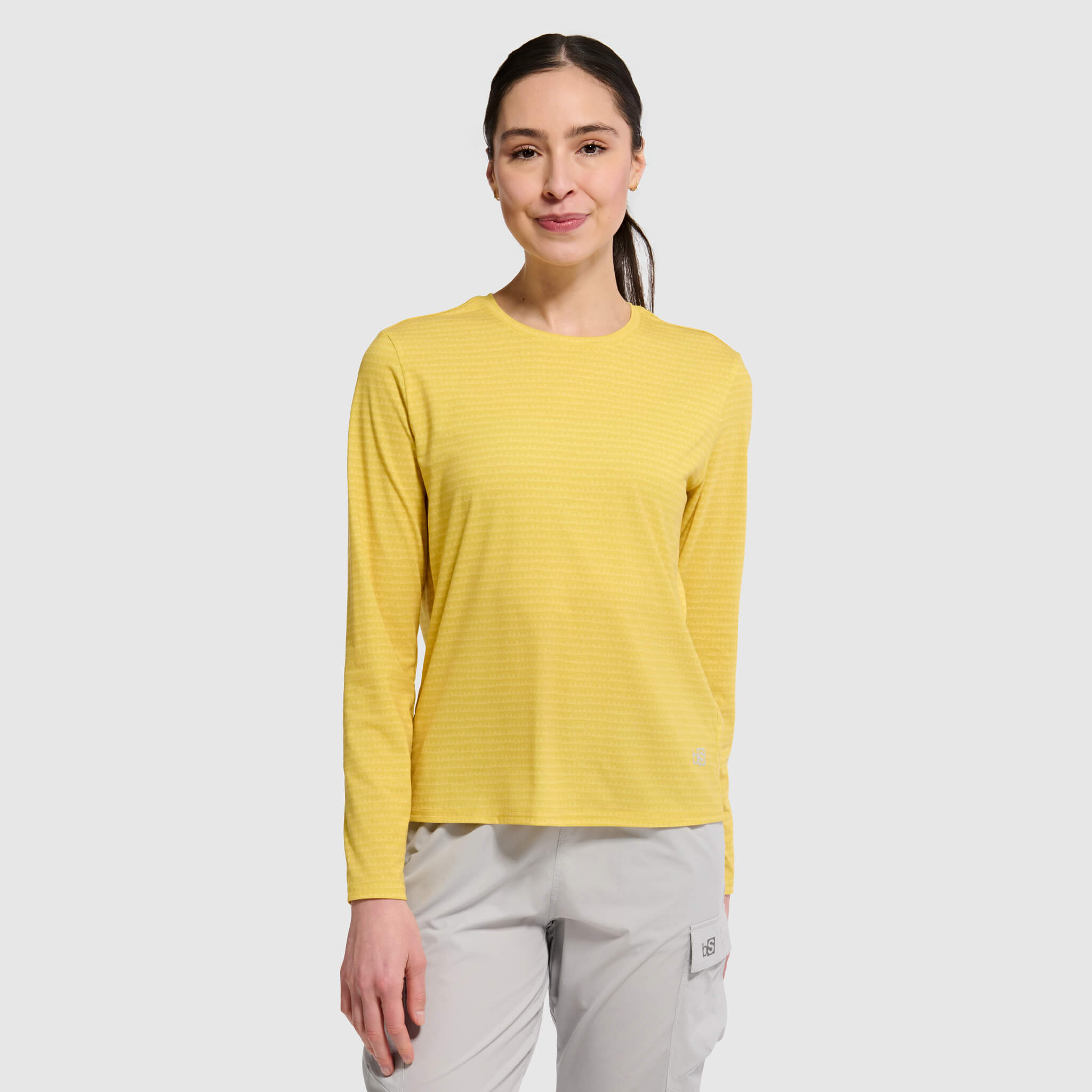 Women's BlackStrap Aspect Crewneck Long Sleeve Shirt #color_sharktooth meadow
