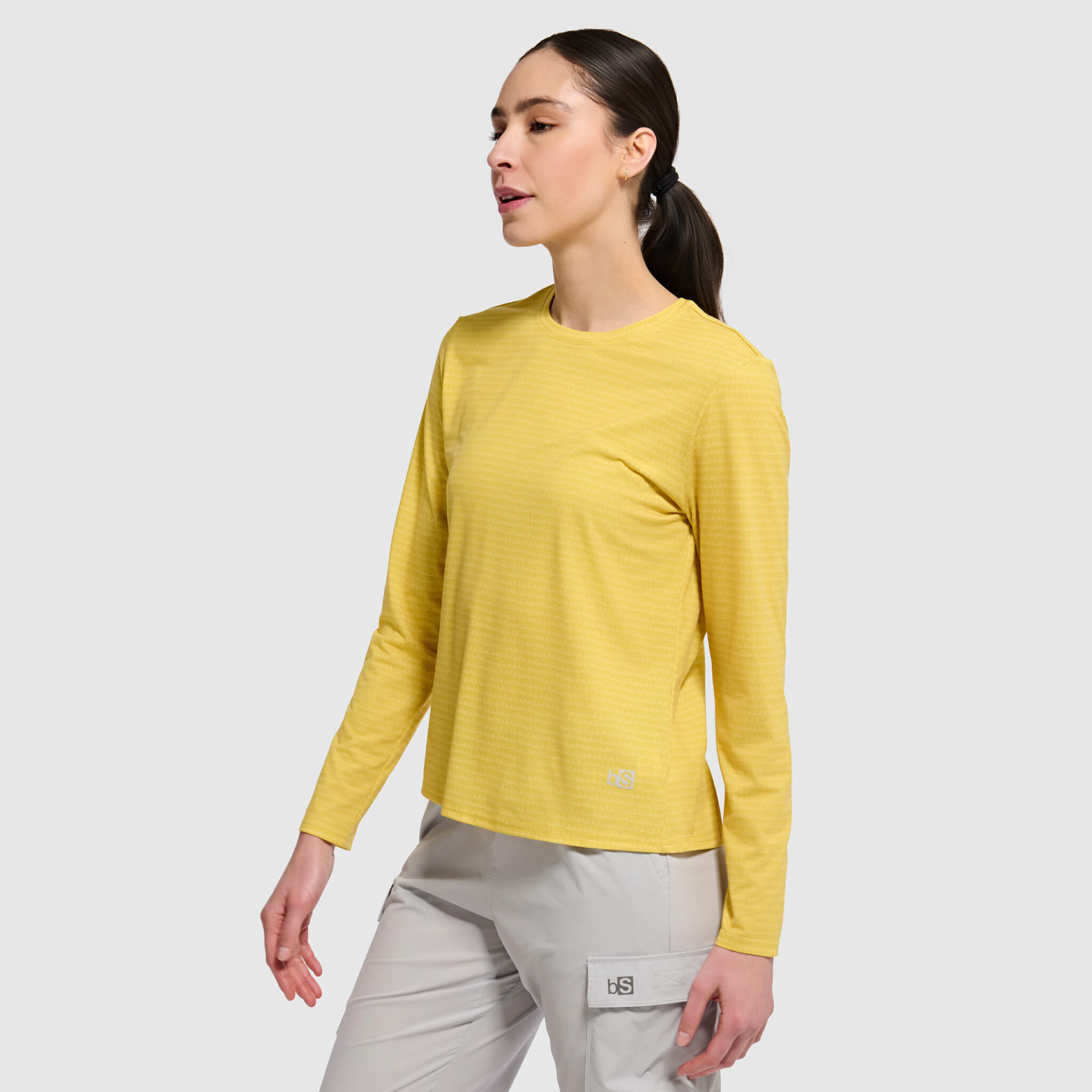 Women's BlackStrap Aspect Crewneck Long Sleeve Shirt #color_sharktooth meadow