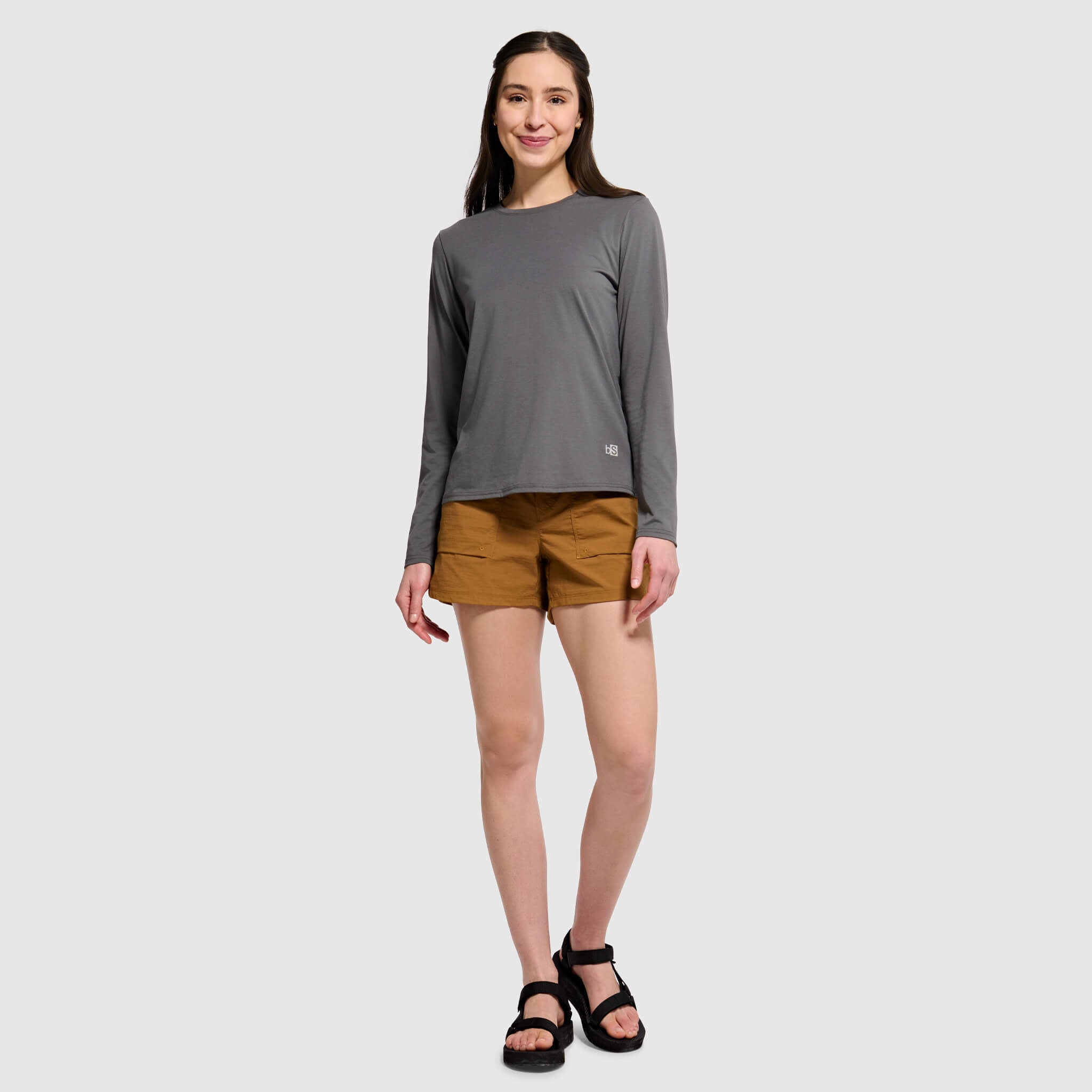 Women's BlackStrap Aspect Crewneck Long Sleeve Shirt #color_smoldered