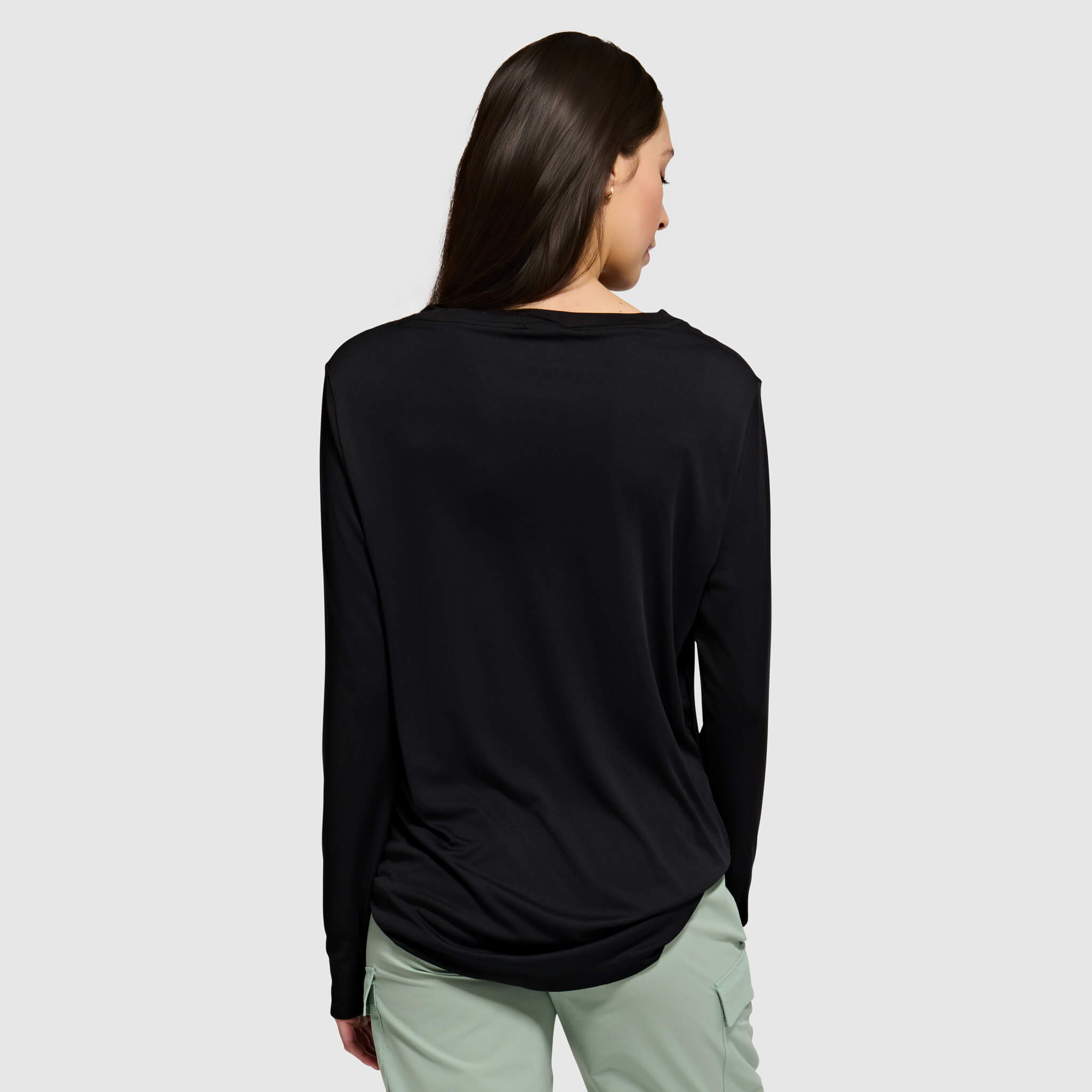 Women's Brackish Crewneck Long Sleeve BlackStrap #color_black