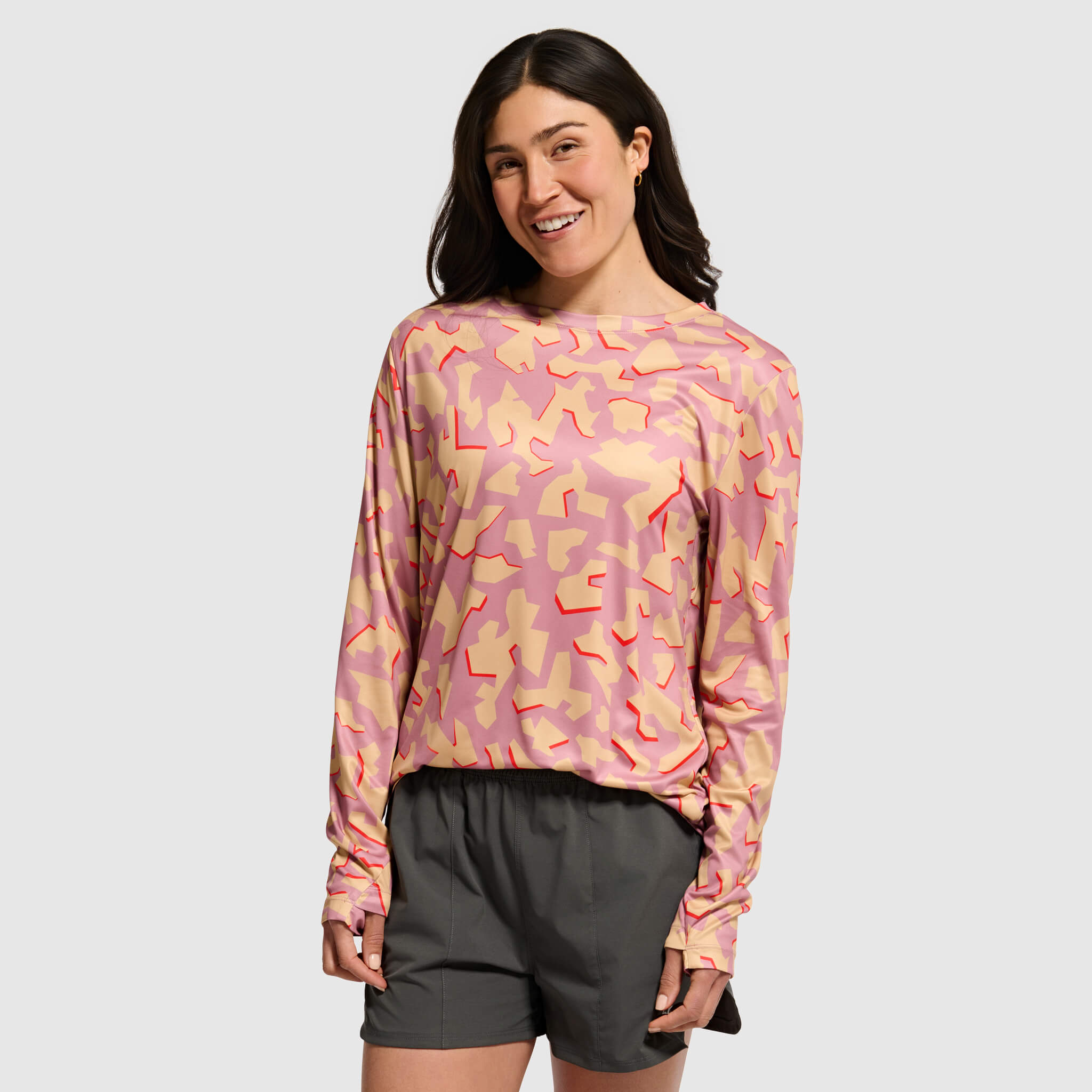Women's Brackish Crewneck Long Sleeve BlackStrap #color_dimentical rhododendron