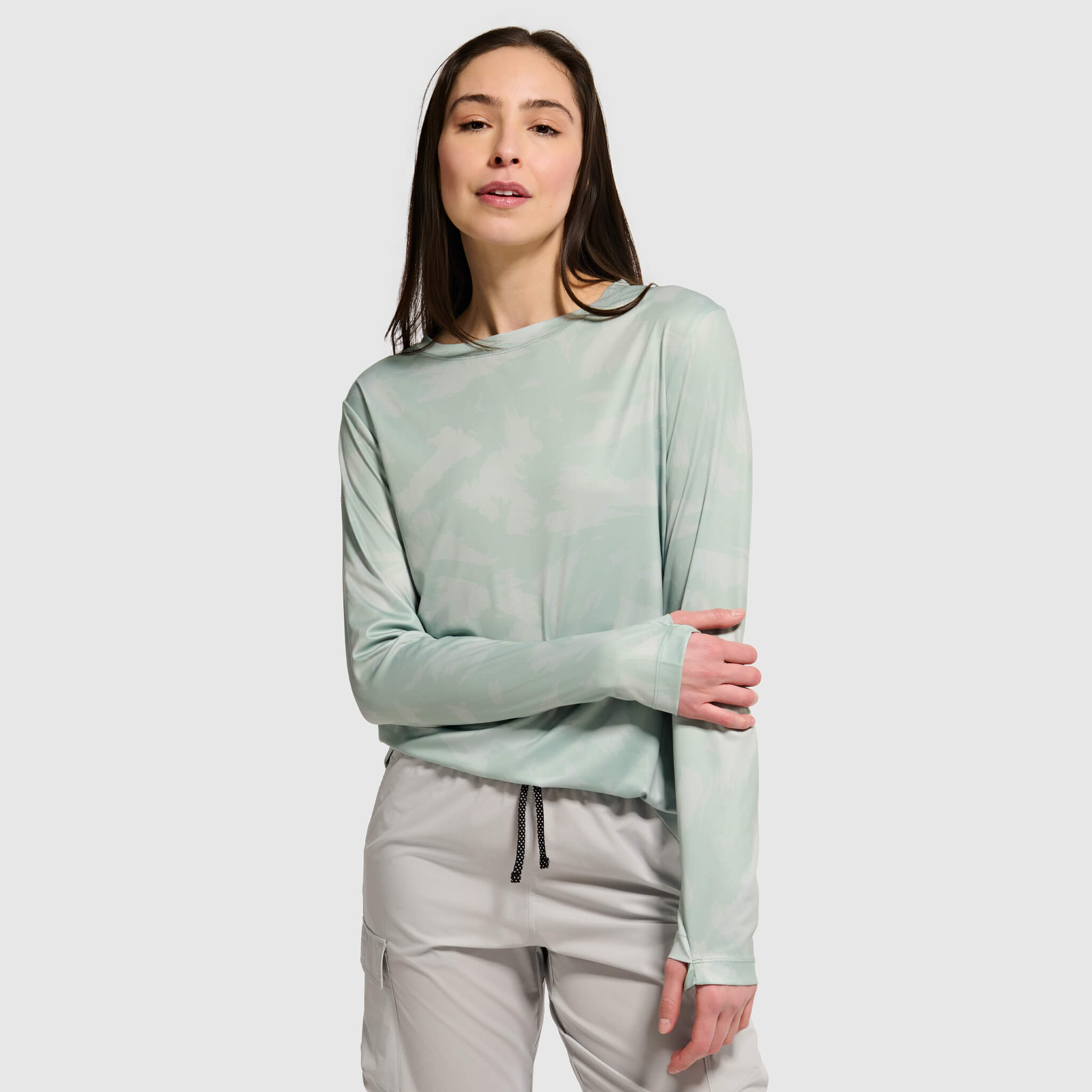 Women's Brackish Crewneck Long Sleeve BlackStrap #color_slash spruce