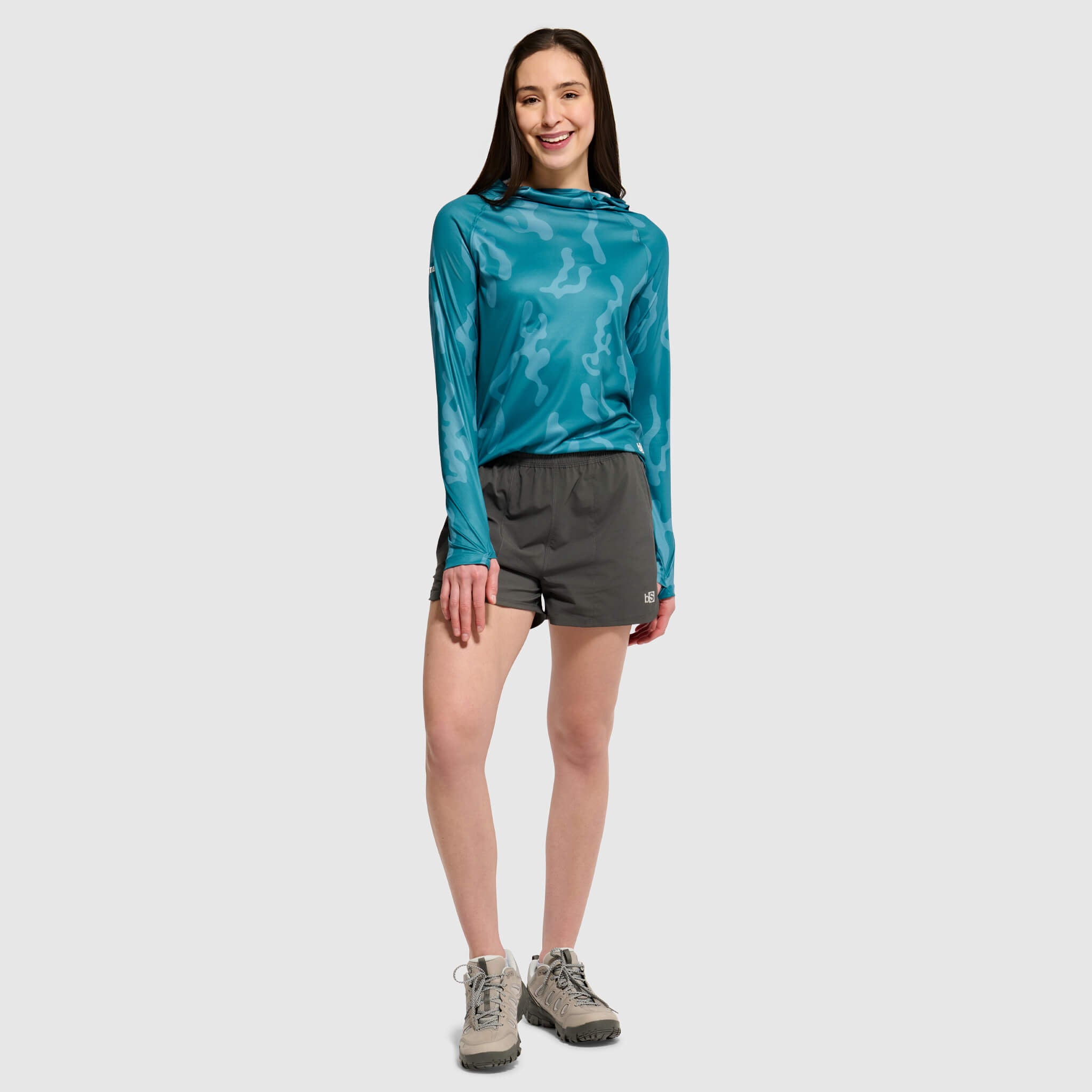 Women's Brackish Hoodie BlackStrap #color_corally surge