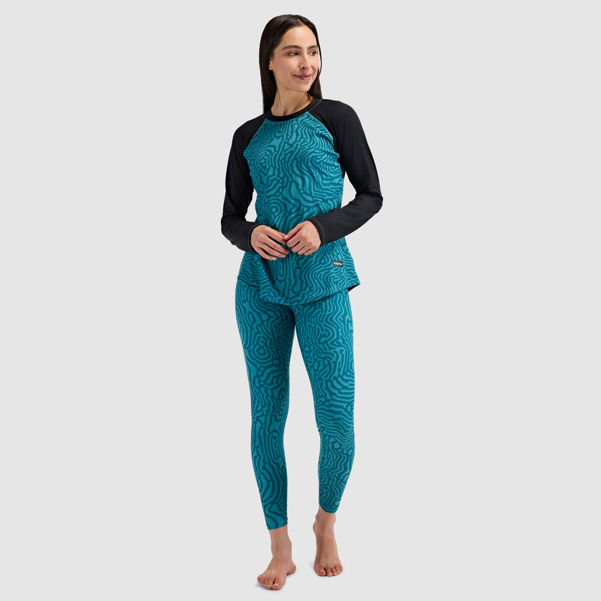 BlackStrap Women's Skyliner Baselayer Crewneck Long Sleeve #color_inprint surge