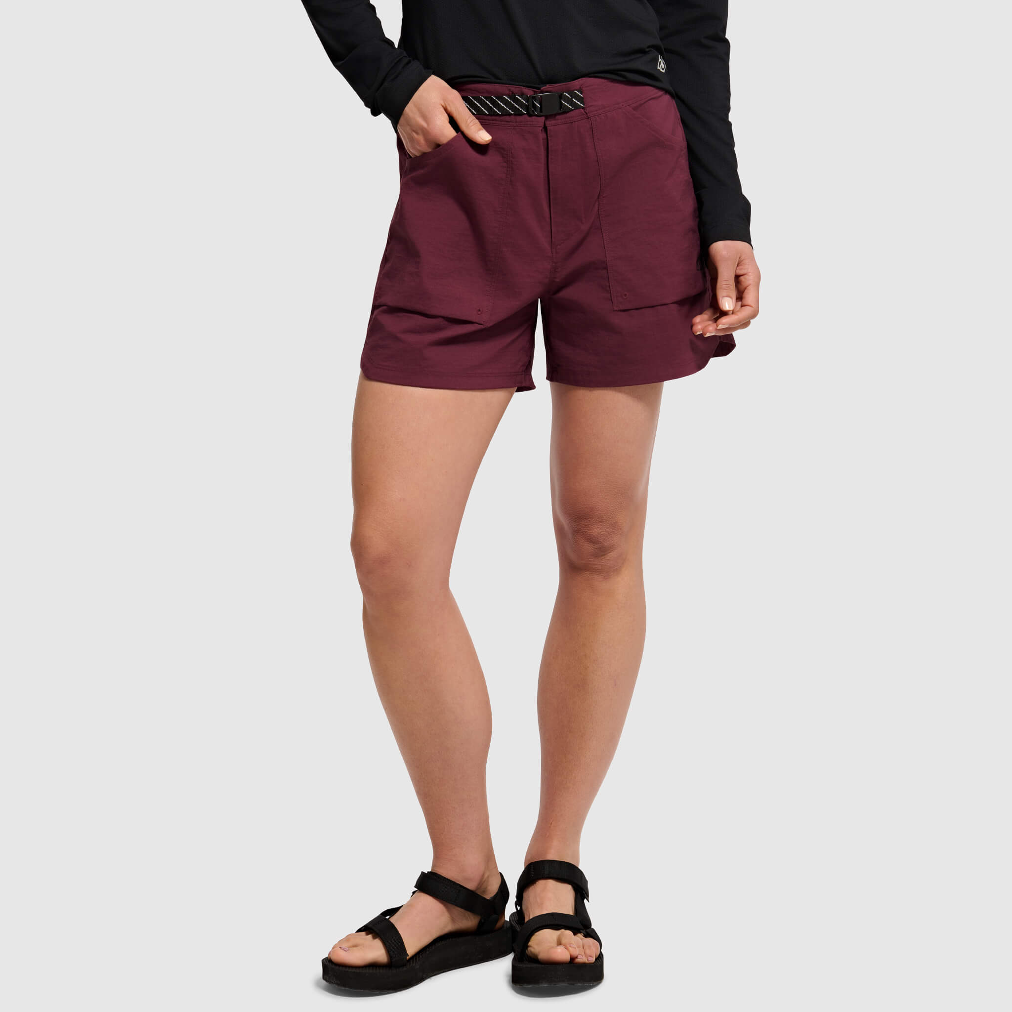 BlackStrap Women's Utility trail short #color_cherry