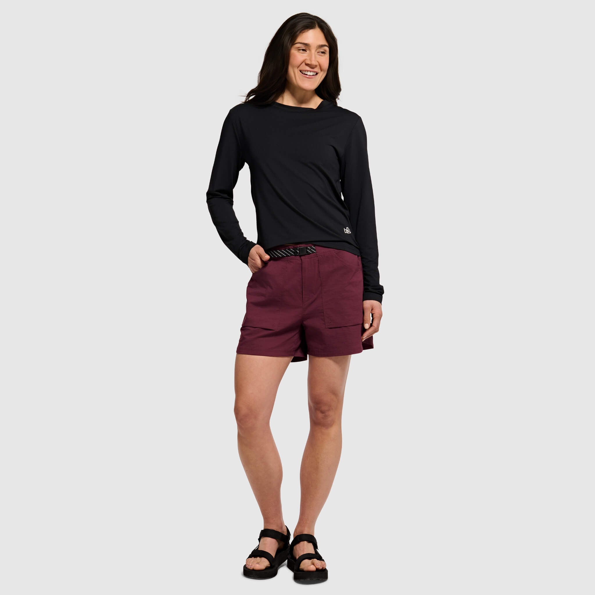 BlackStrap Women's Utility trail short #color_cherry