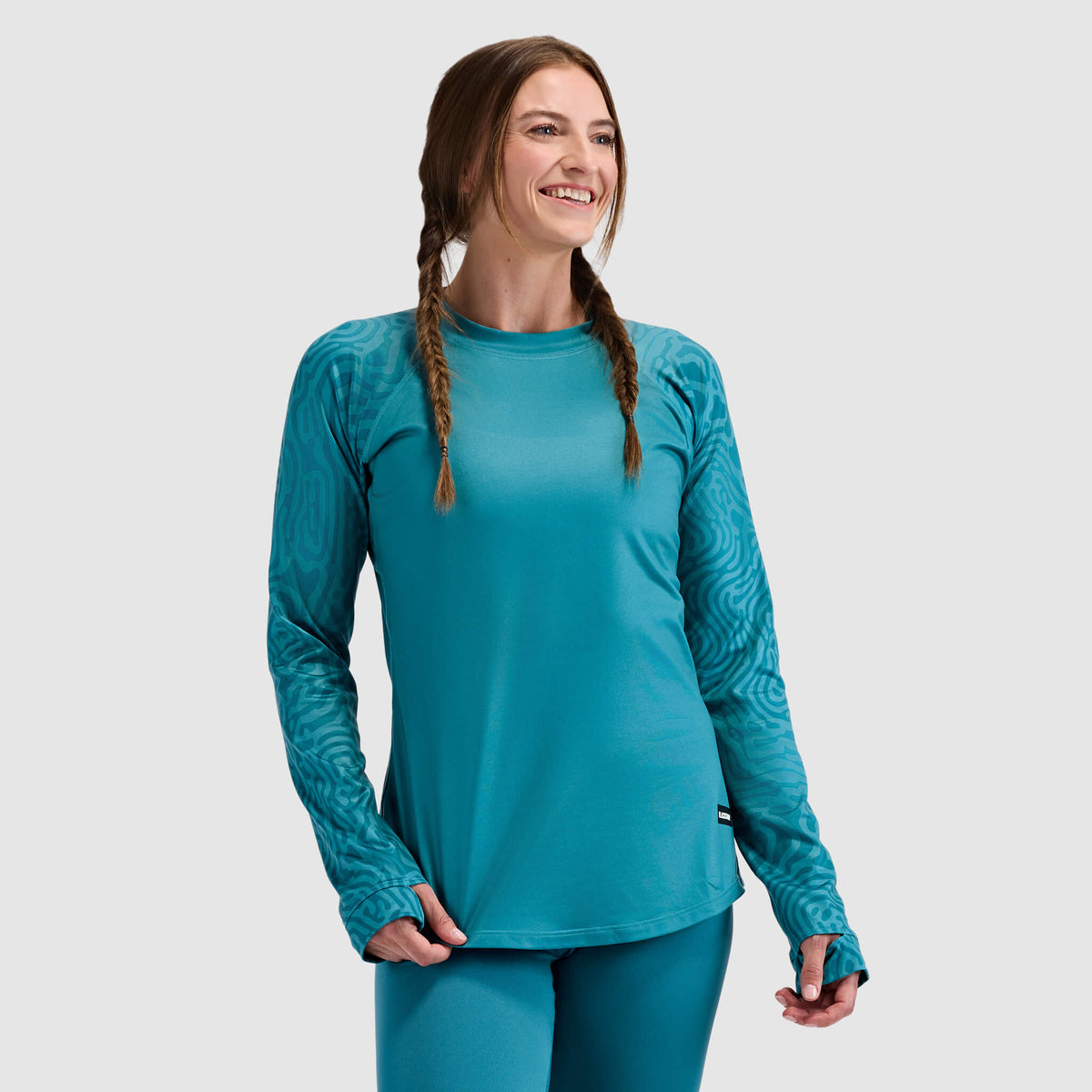 BlackStrap Women's Vista Baselayer Crewneck Long Sleeve #color_inprint surge