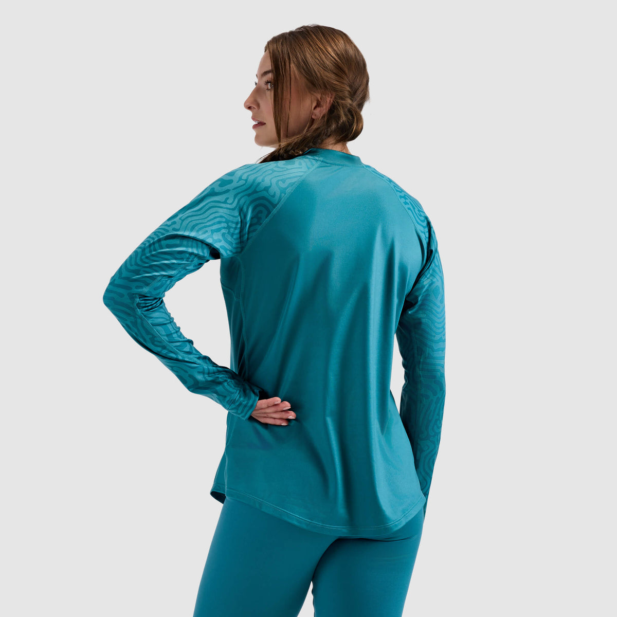 BlackStrap Women's Vista Baselayer Crewneck Long Sleeve #color_inprint surge