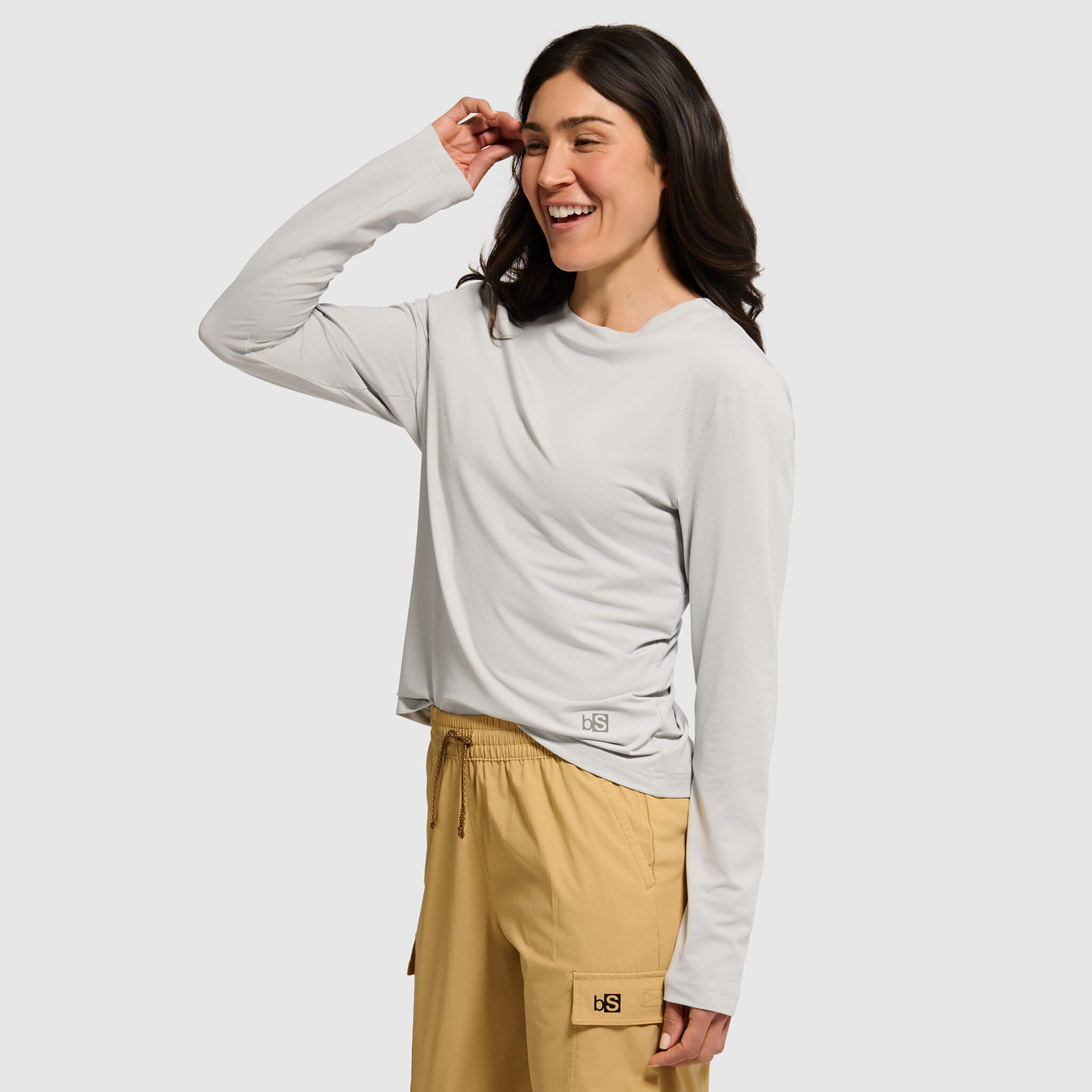 Women's Voyage Crewneck Long Sleeve BlackStrap #color_ash