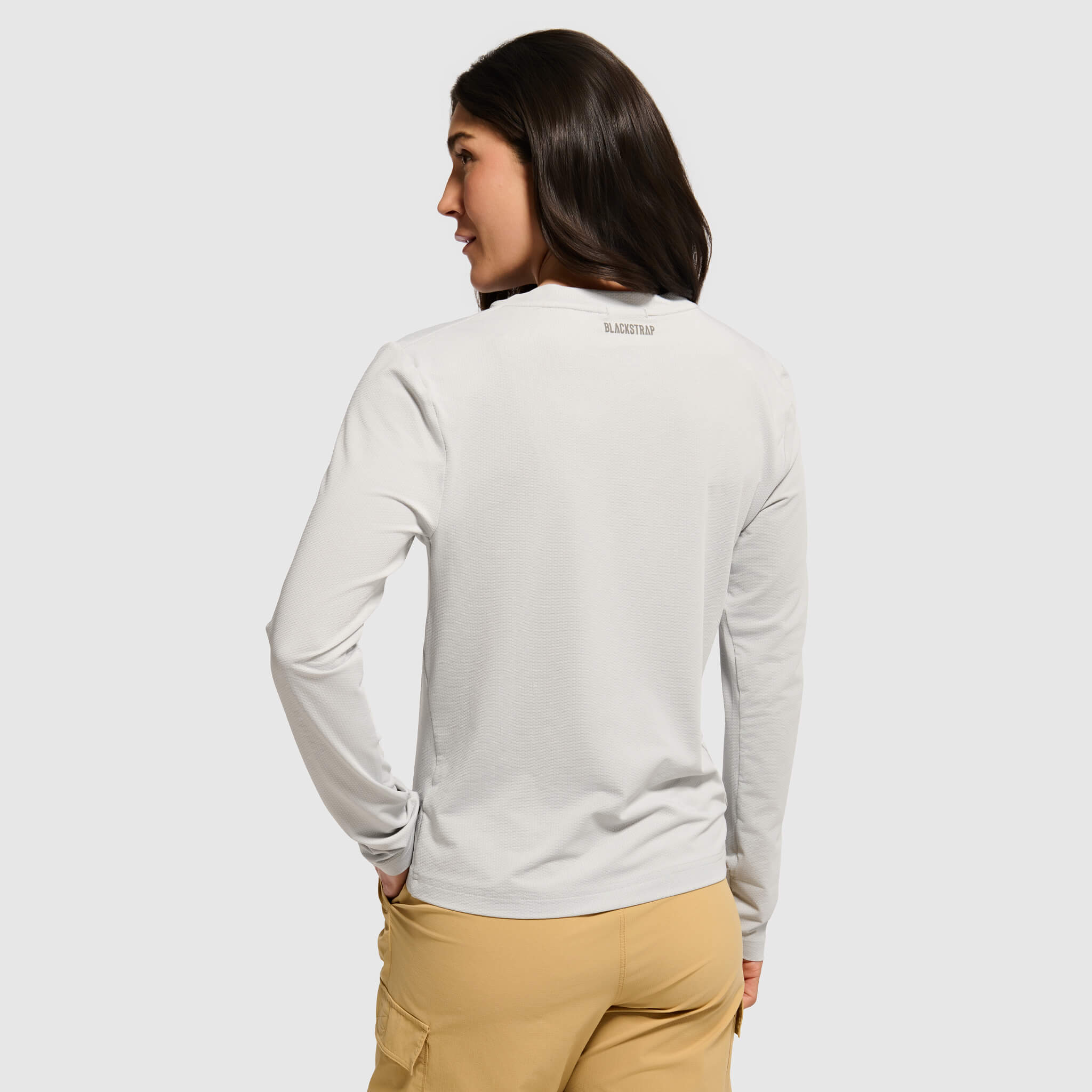 Women's Voyage Crewneck Long Sleeve BlackStrap #color_ash