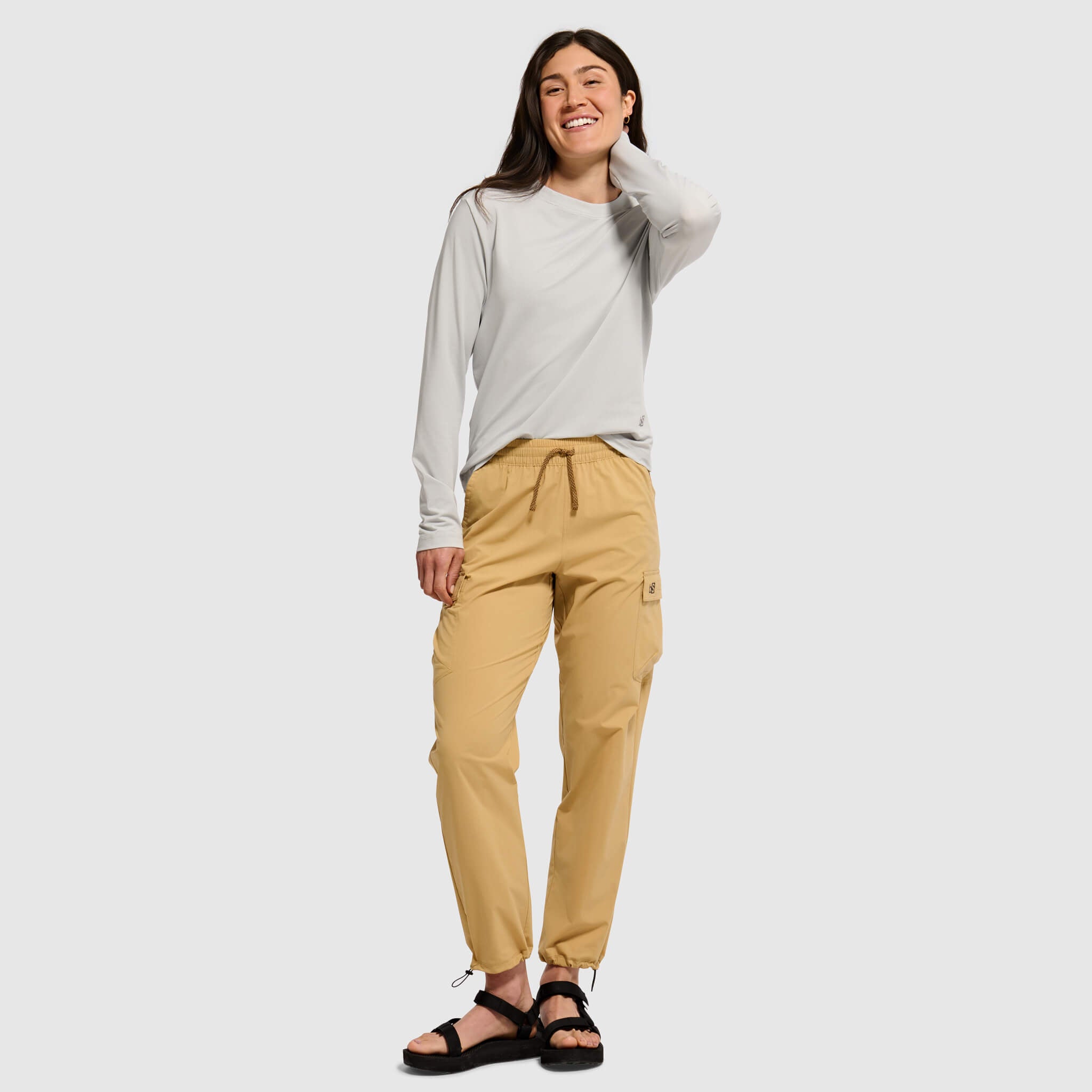 Women's Voyage Crewneck Long Sleeve BlackStrap #color_ash