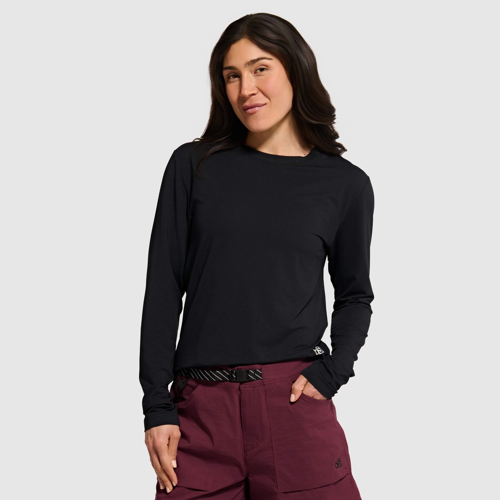 Women's Voyage Crewneck Long Sleeve BlackStrap #color_black