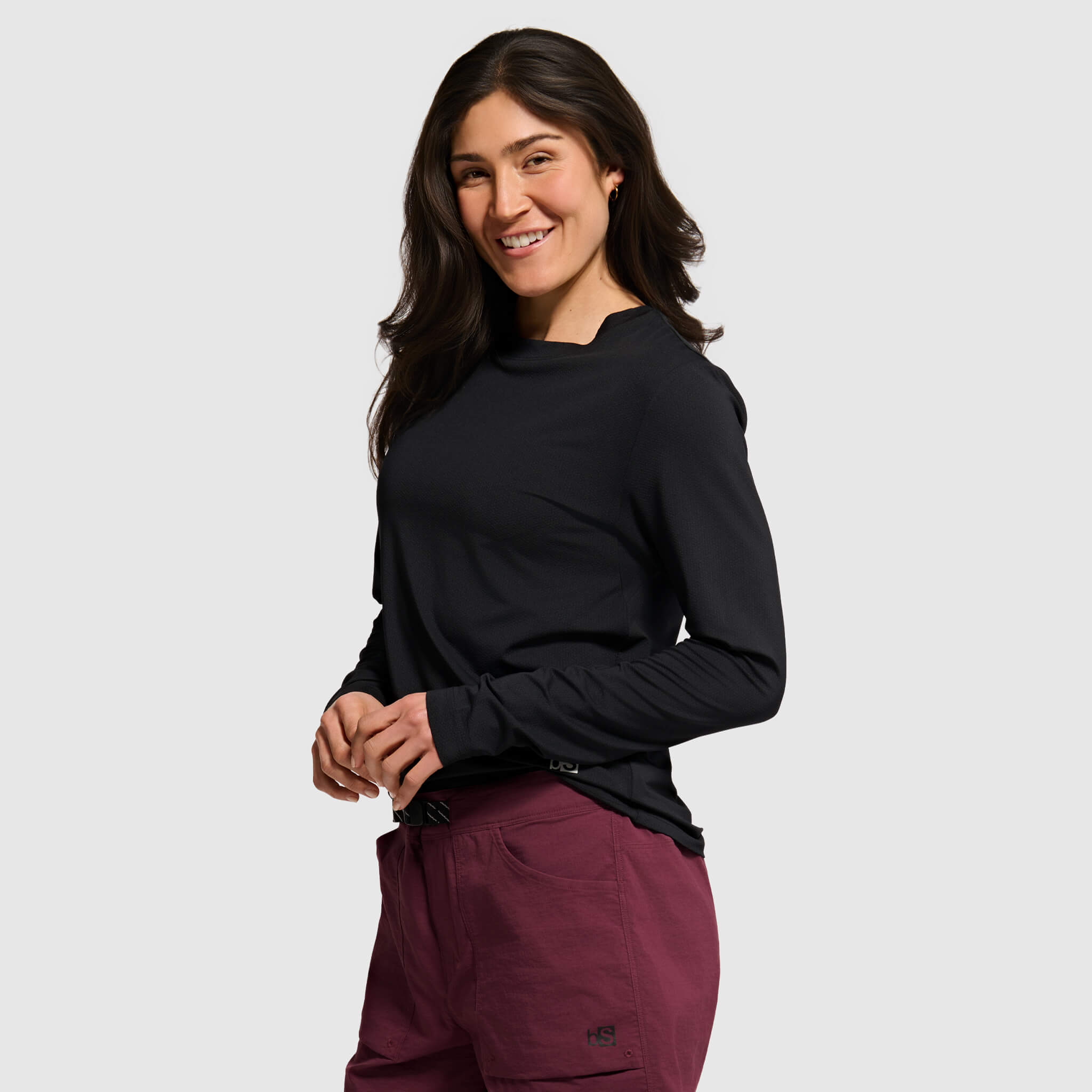 Women's Voyage Crewneck Long Sleeve BlackStrap #color_black