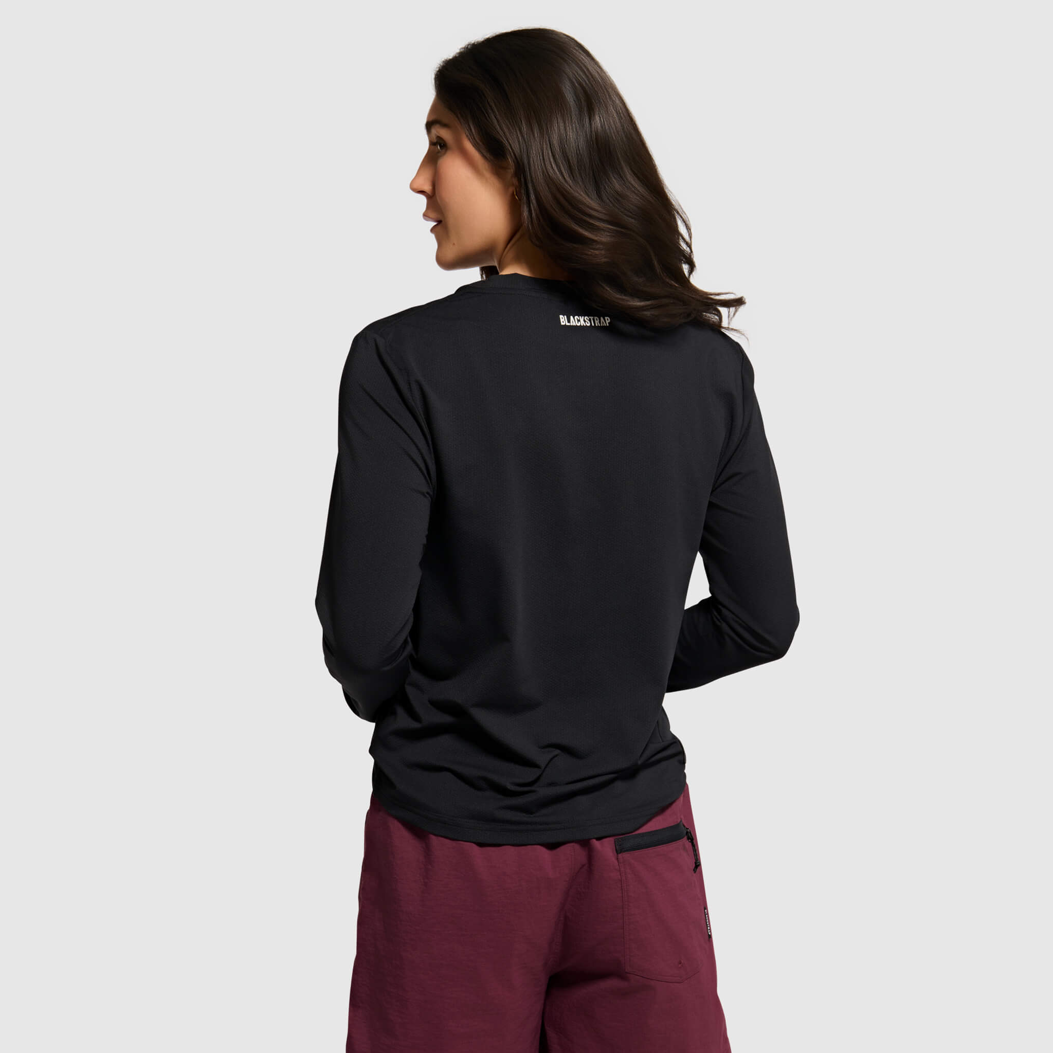 Women's Voyage Crewneck Long Sleeve BlackStrap #color_black