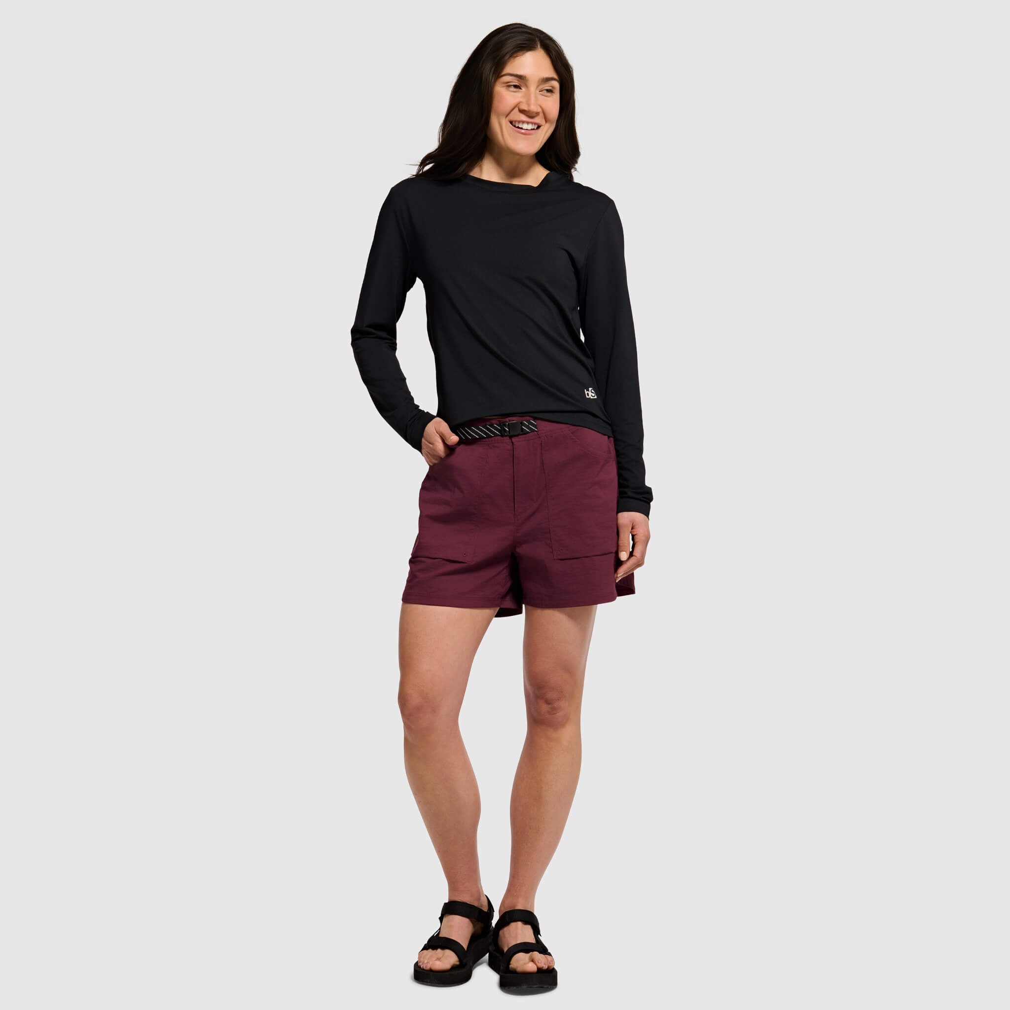 Women's Voyage Crewneck Long Sleeve BlackStrap #color_black