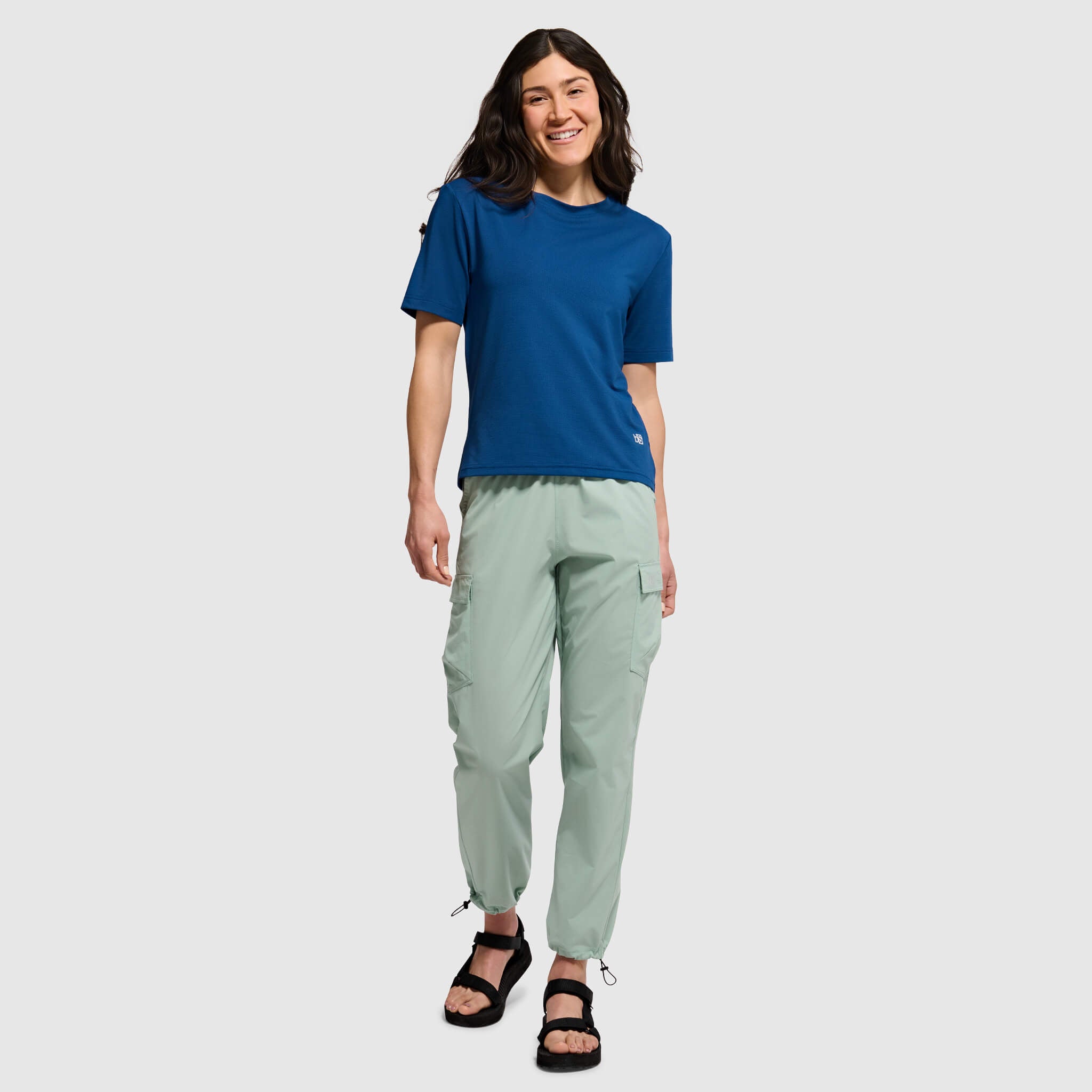 Women's Voyage Tee Shirt BlackStrap #color_deschutes