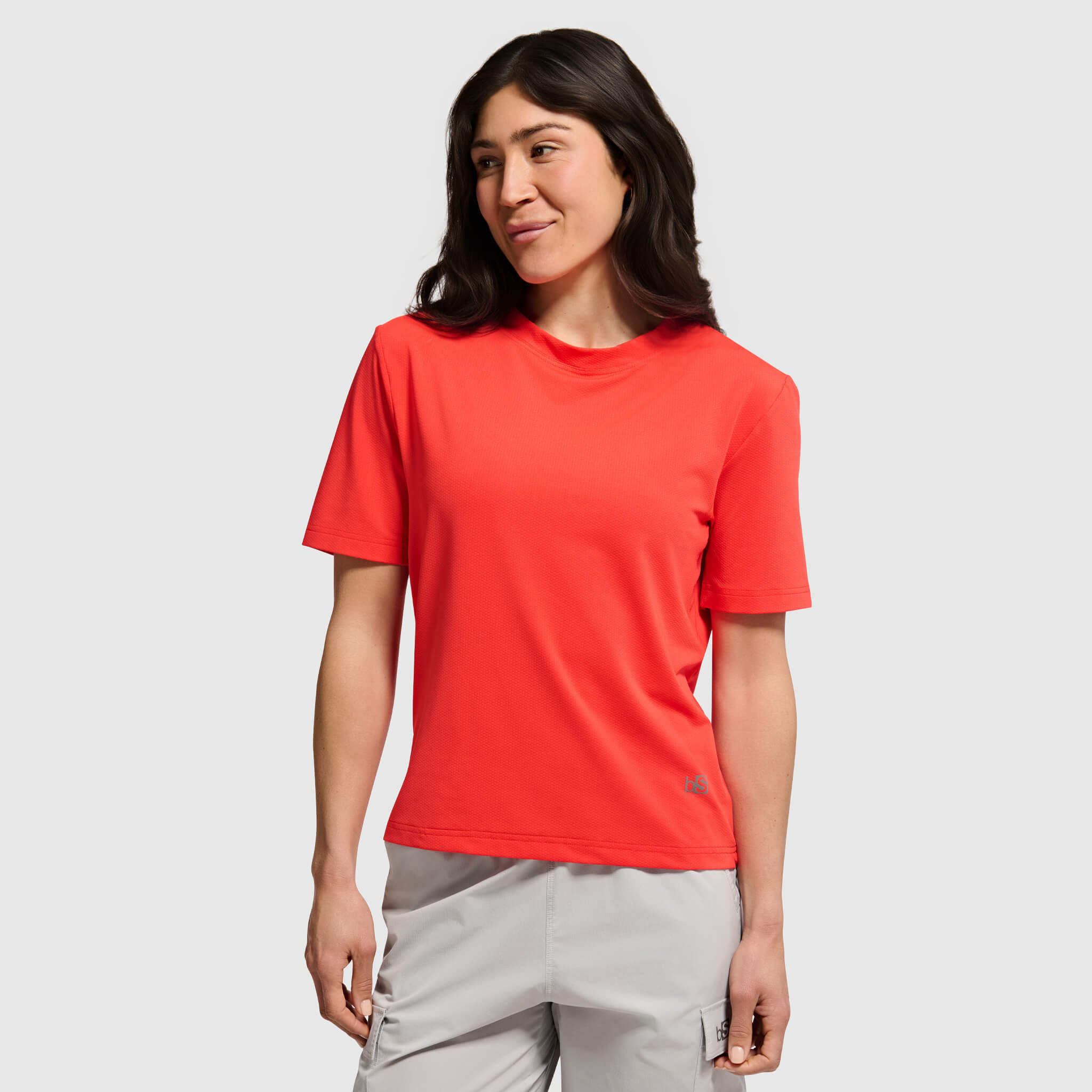 Women's Voyage Tee Shirt BlackStrap #color_poppy