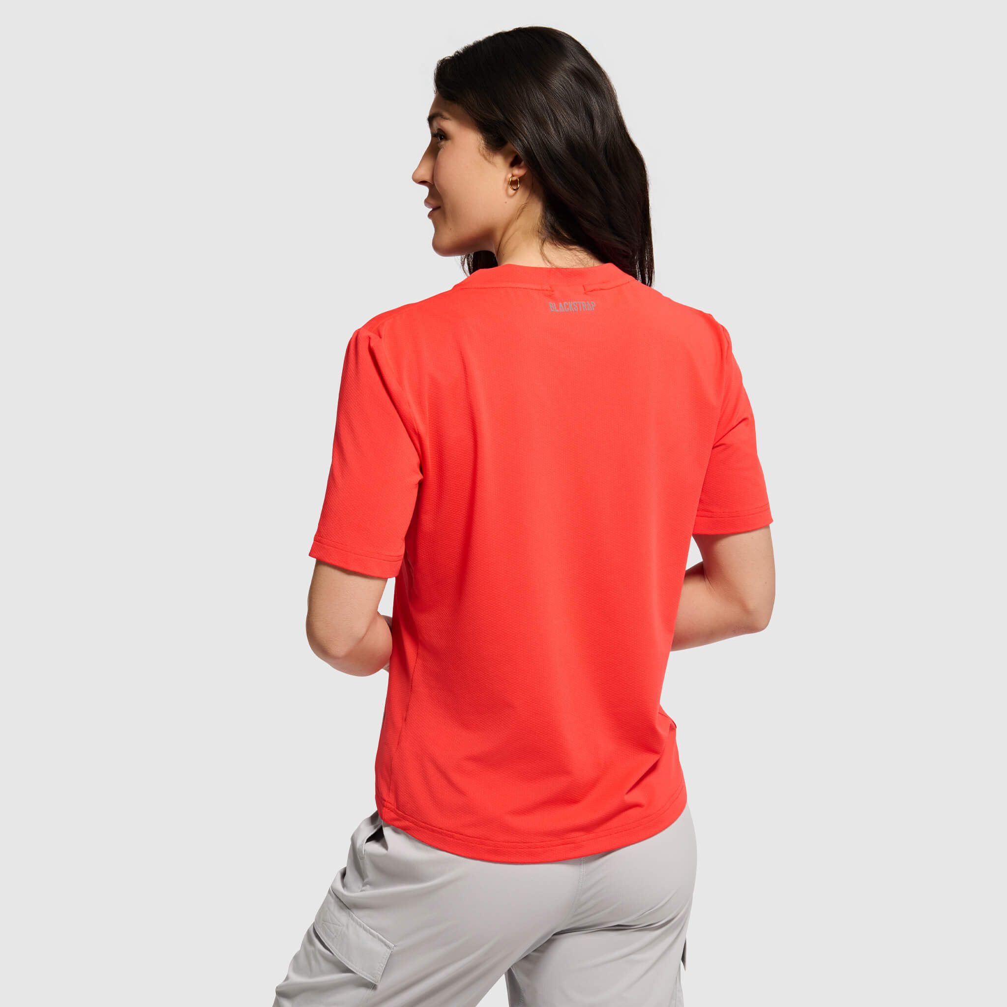 Women's Voyage Tee Shirt BlackStrap #color_poppy