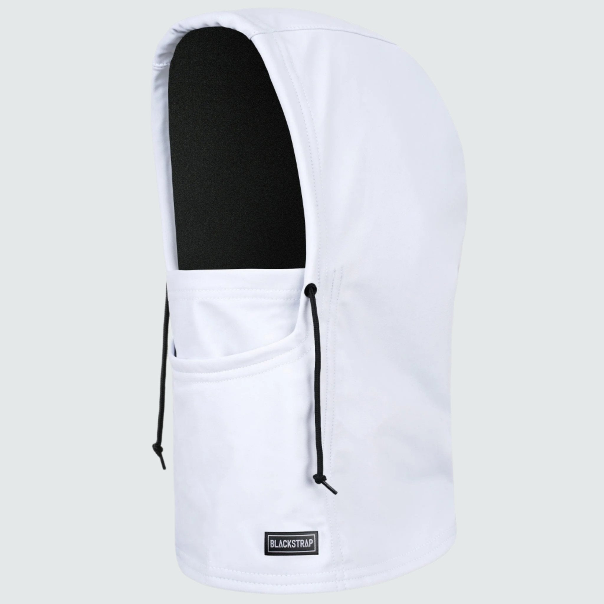 Camber Hood Adjustable Balaclava | Solids BlackStrap White #color_white
