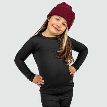 Kids' Therma Base Layer Crewneck BlackStrap #color_black