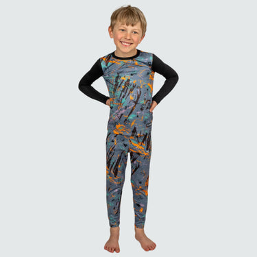 Kids' Therma Base Layer Crewneck BlackStrap #color_splash-glow