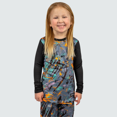 Kids' Therma Base Layer Crewneck BlackStrap #color_splash-glow