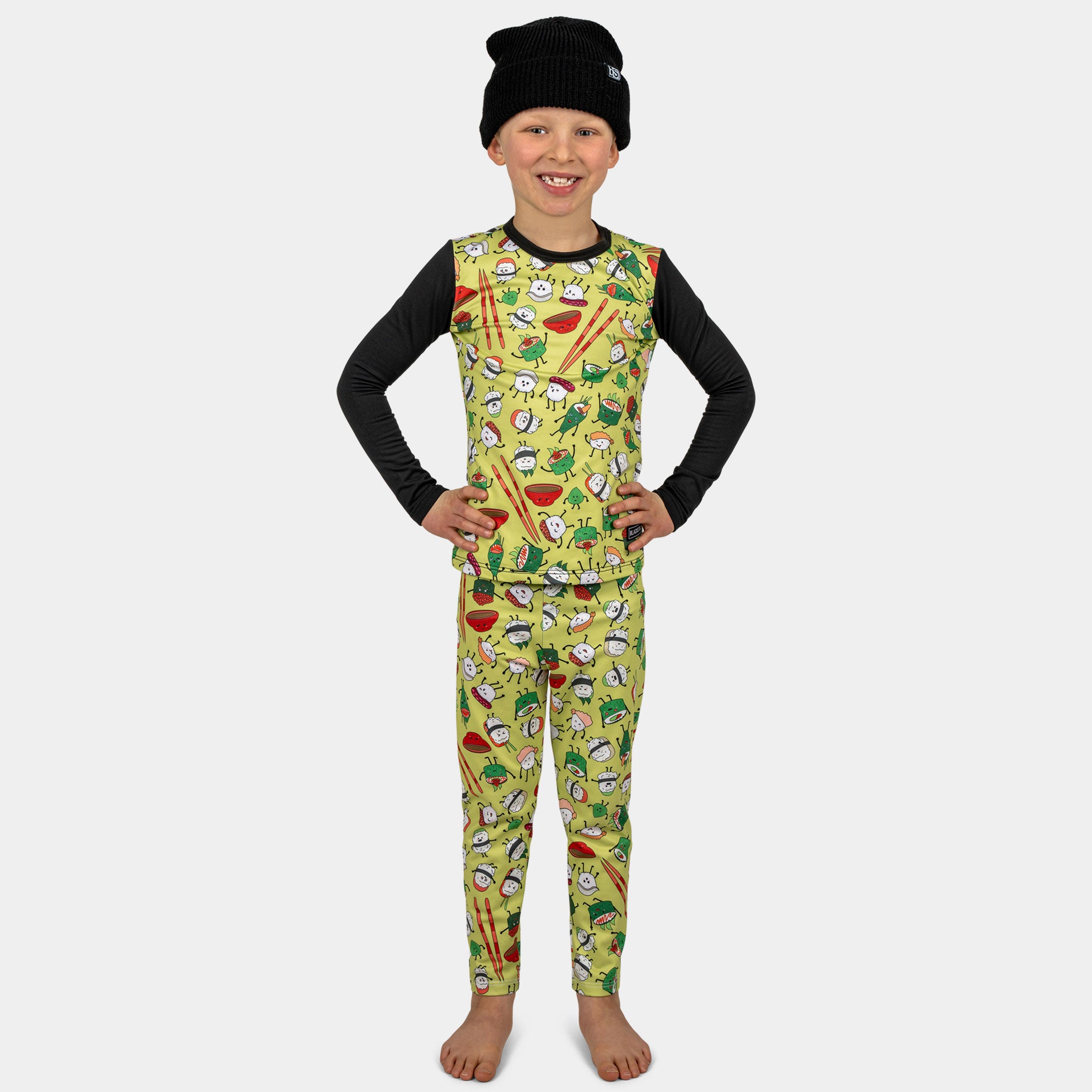 Kids' Therma Base Layer Pants BlackStrap #color_sushi wasabi