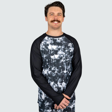 Men's Skyliner All-Season Base Layer Crewneck BlackStrap #color_tie-dye-black