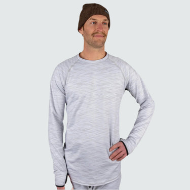 Men's Summit Base Layer Crewneck BlackStrap #color_hatched-snow