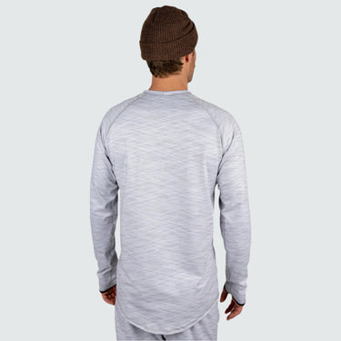 Men's Summit Base Layer Crewneck BlackStrap #color_hatched-snow