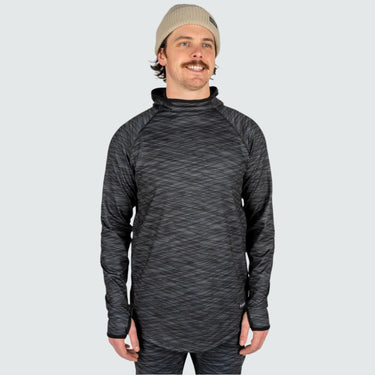 Men's Summit Base Layer Hoodie BlackStrap #color_hatched-charcoal