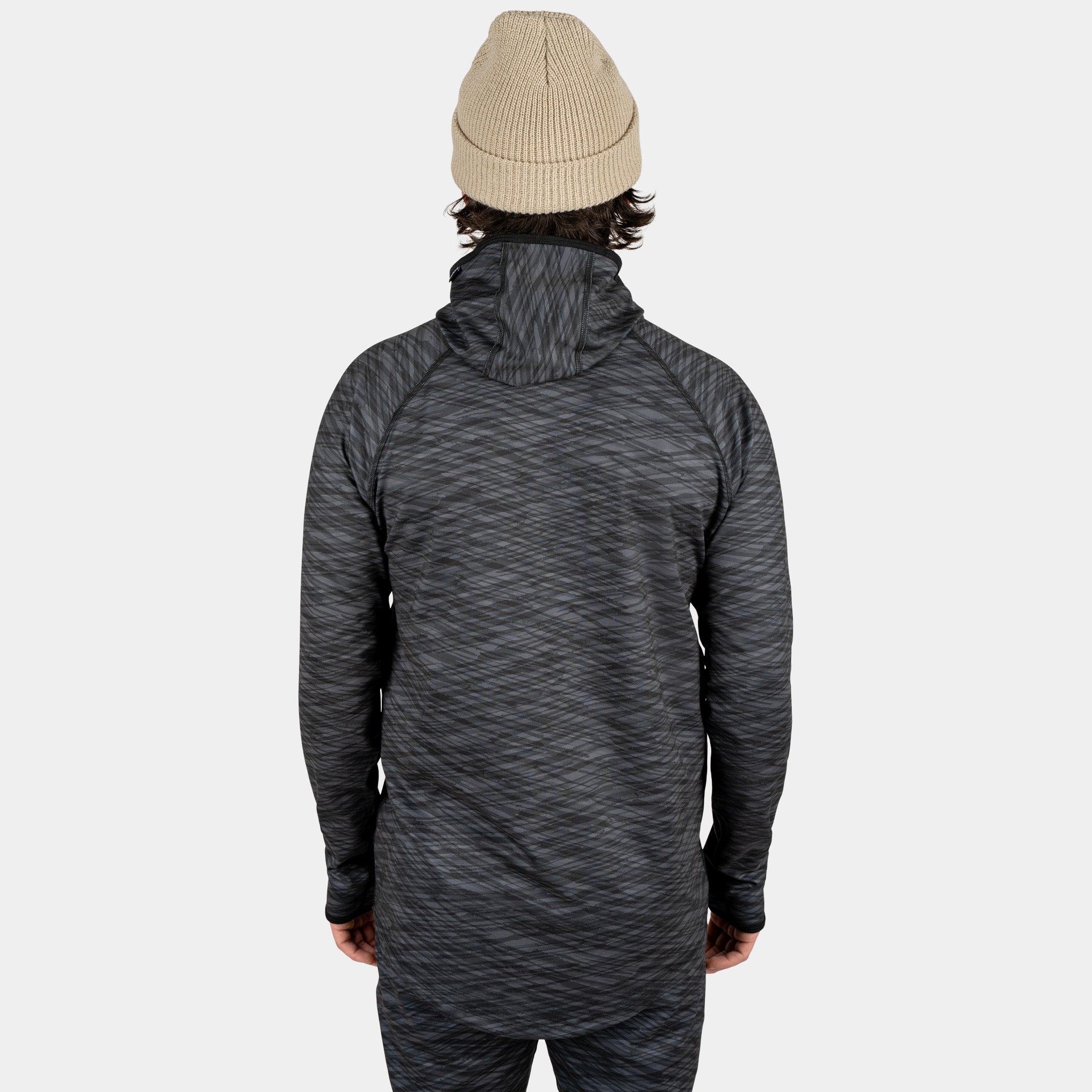 Men's Summit Base Layer Hoodie BlackStrap #color_hatched charcoal
