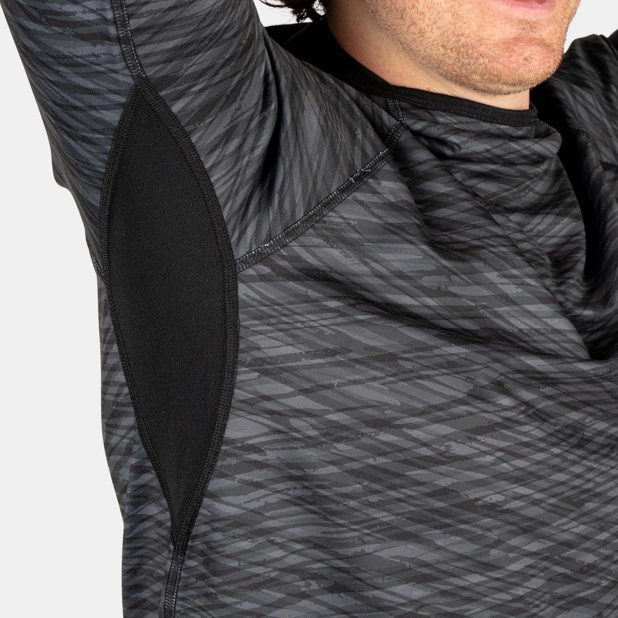 Men's Summit Base Layer Hoodie BlackStrap #color_hatched charcoal