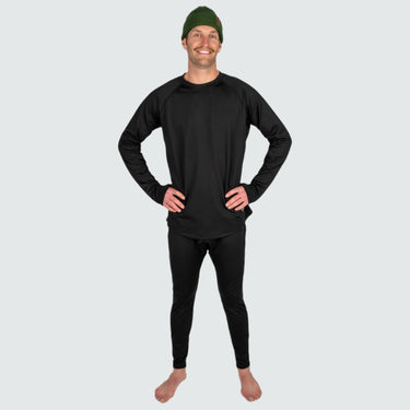 Men's Therma Base Layer Crewneck BlackStrap #color_black